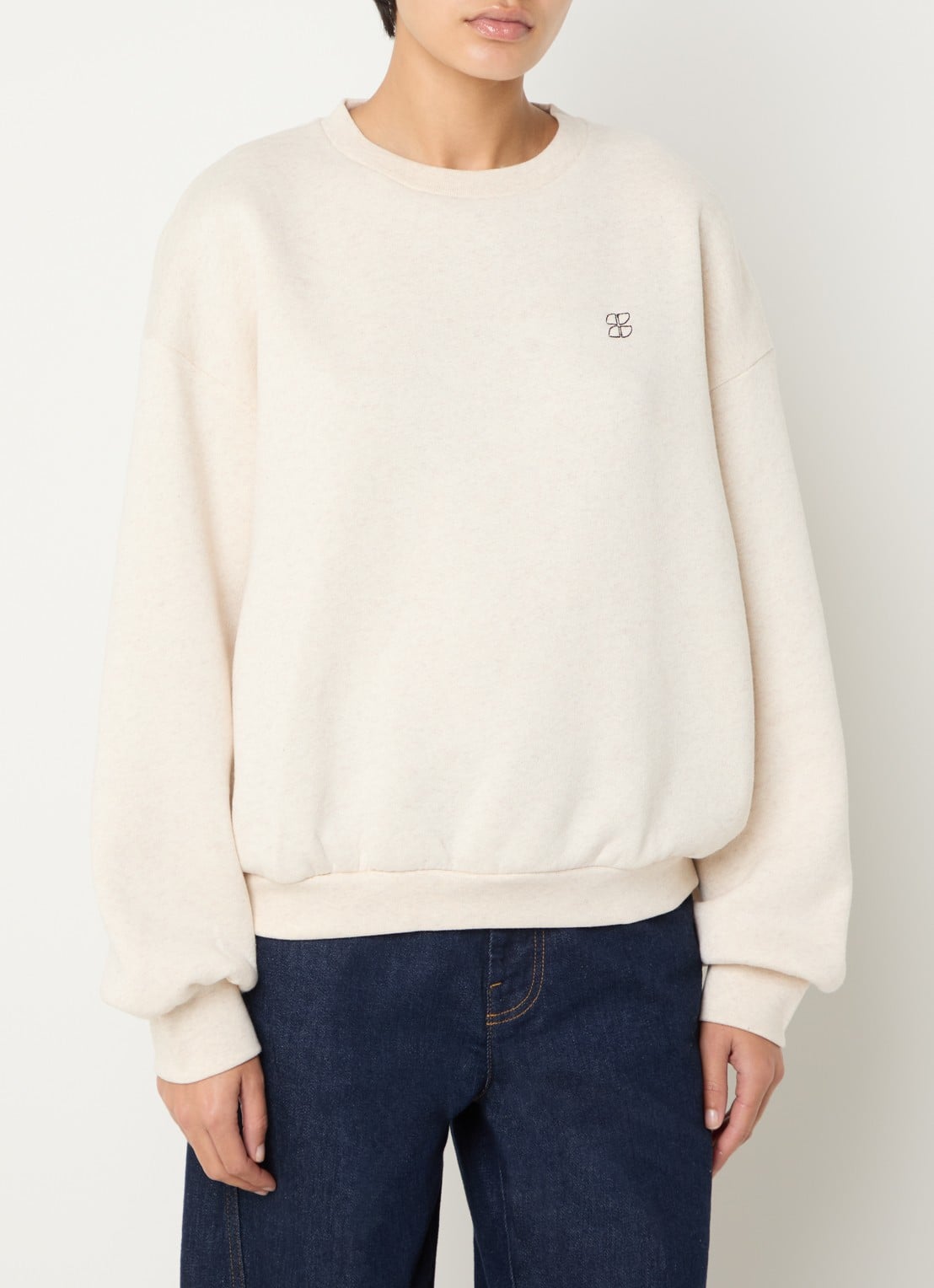 by-bar Lili Lucky sweater met backprint en glitter - achterkant 4 creme