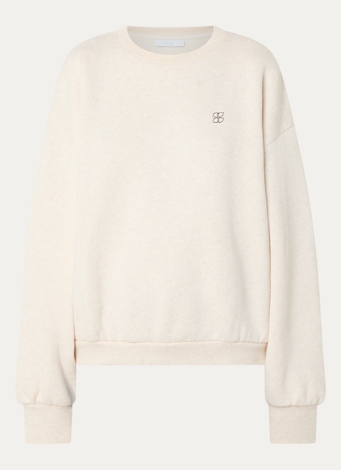 by-bar Lili Lucky sweater met backprint en glitter - voorkant 2 creme