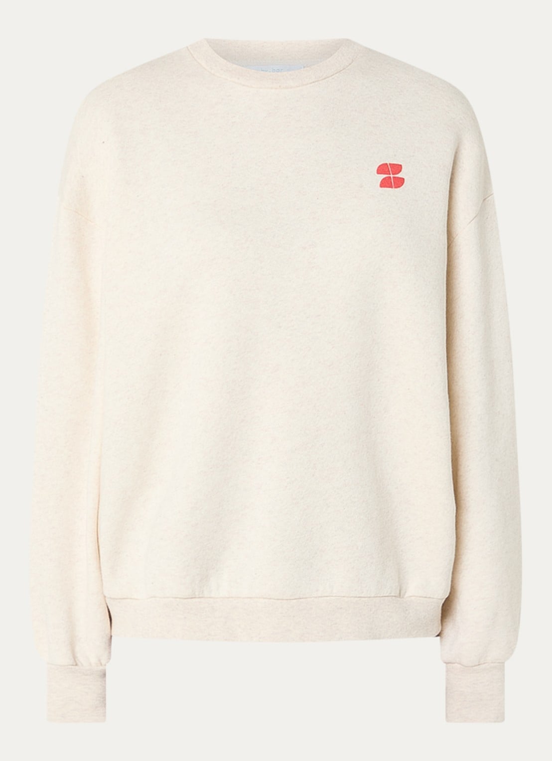 by-bar Lili sweater met front- en backprint - voorkant 3 creme