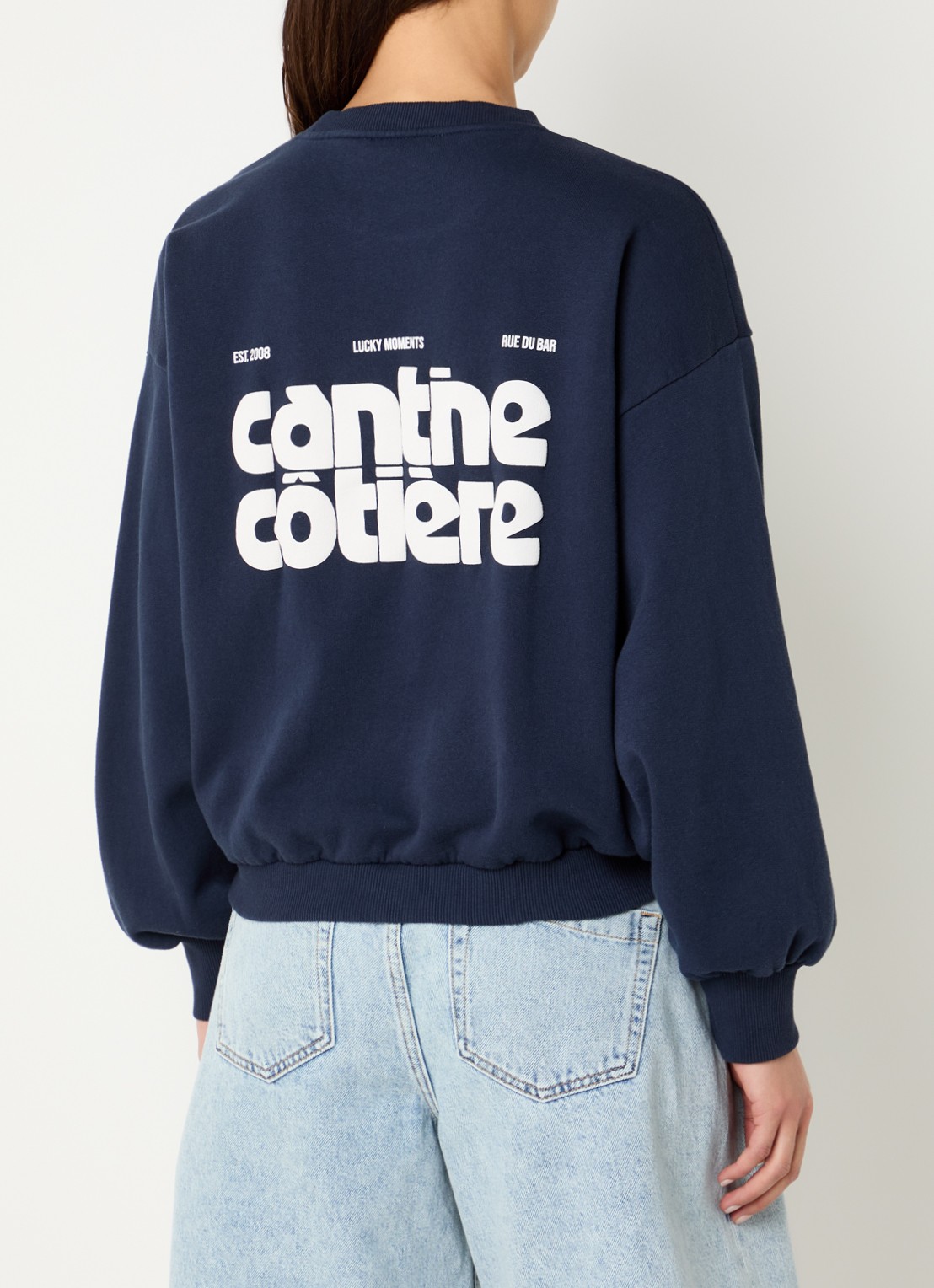 by-bar Lili sweater met front- en backprint - detail 3 donkerblauw