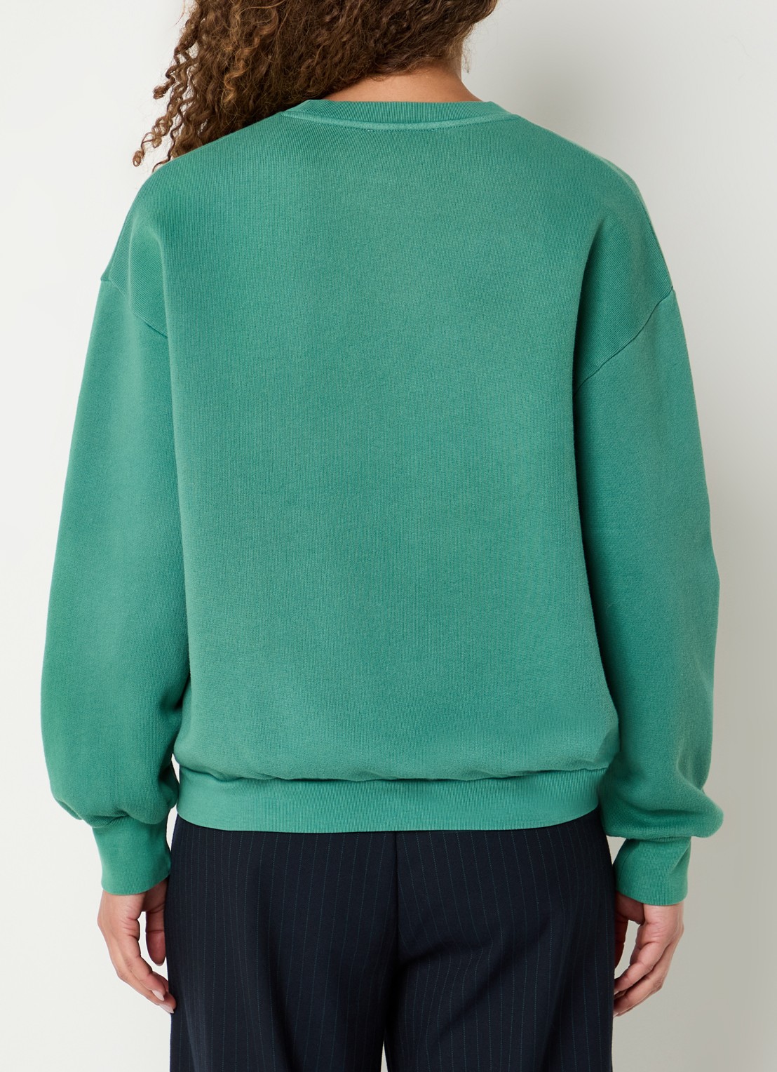 by-bar Lill sweater met logo en ronde hals - achterkant 4 turquoise