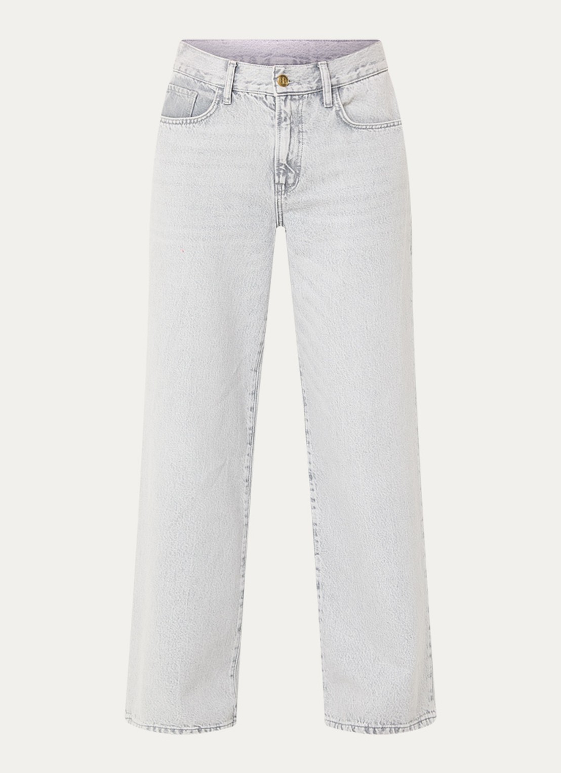 by-bar Lilo high waist wide leg jeans met strikceintuur - voorkant 2 lichtgrijs