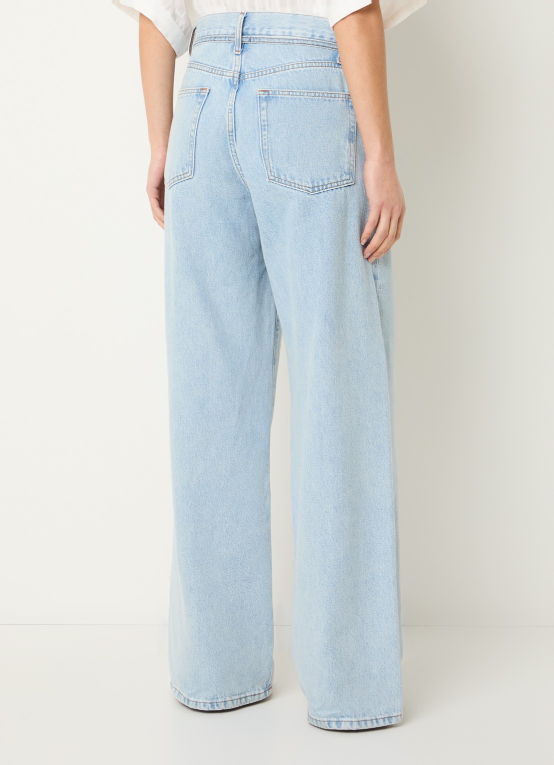 by-bar Lilo high waist wide leg jeans met strikceintuur - achterkant indigo