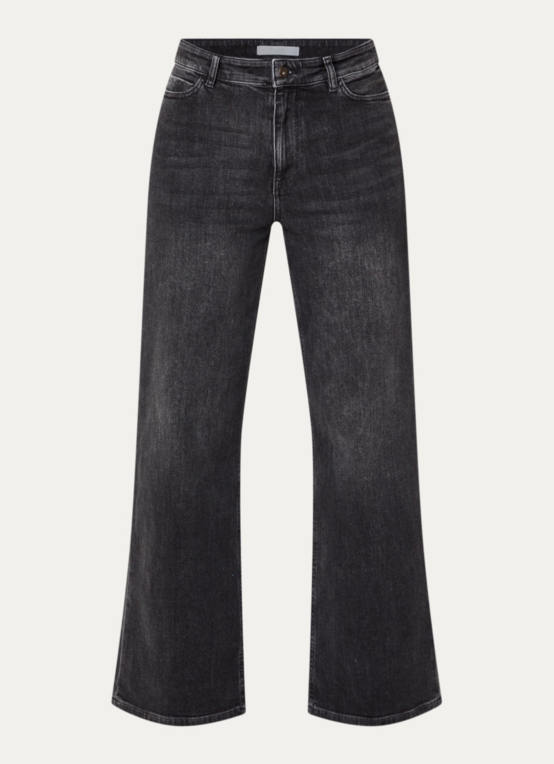 by-bar Lina high waist wide leg jeans met gekleurde wassing  - voorkant antraciet