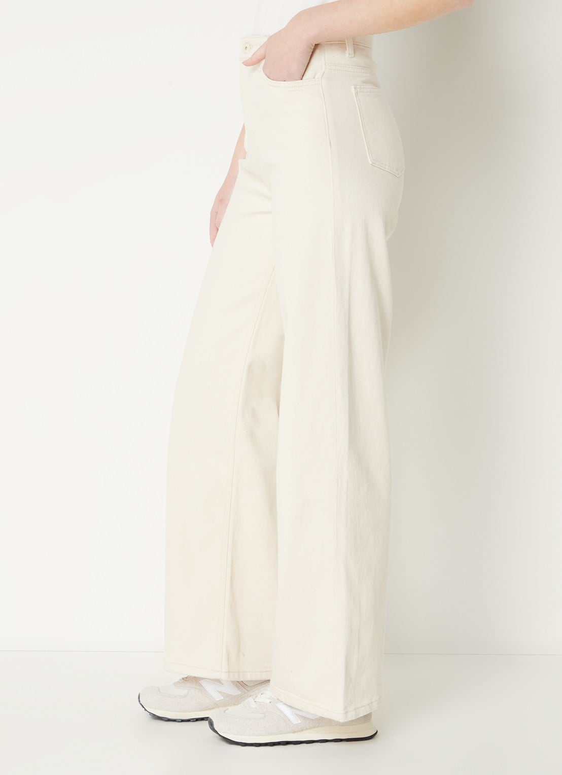 by-bar Lina MJ high waist wide leg jeans met steekzakken - detail 5 donkerbeige