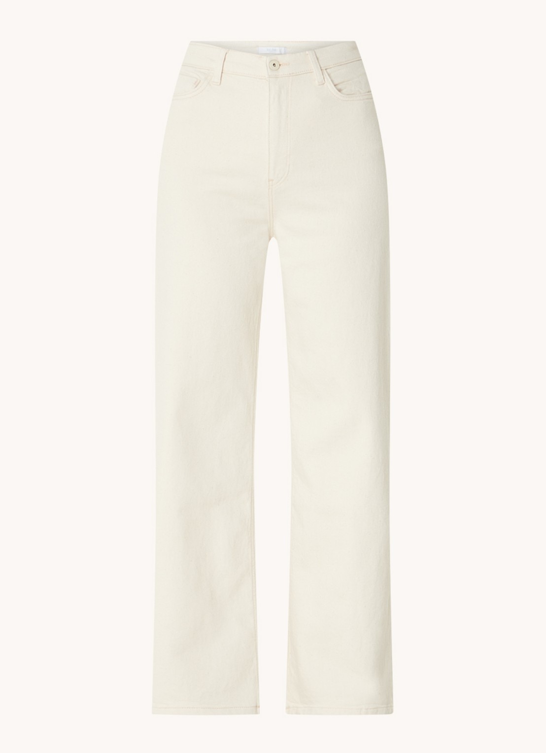 by-bar Lina MJ high waist wide leg jeans met steekzakken - voorkant 2 donkerbeige