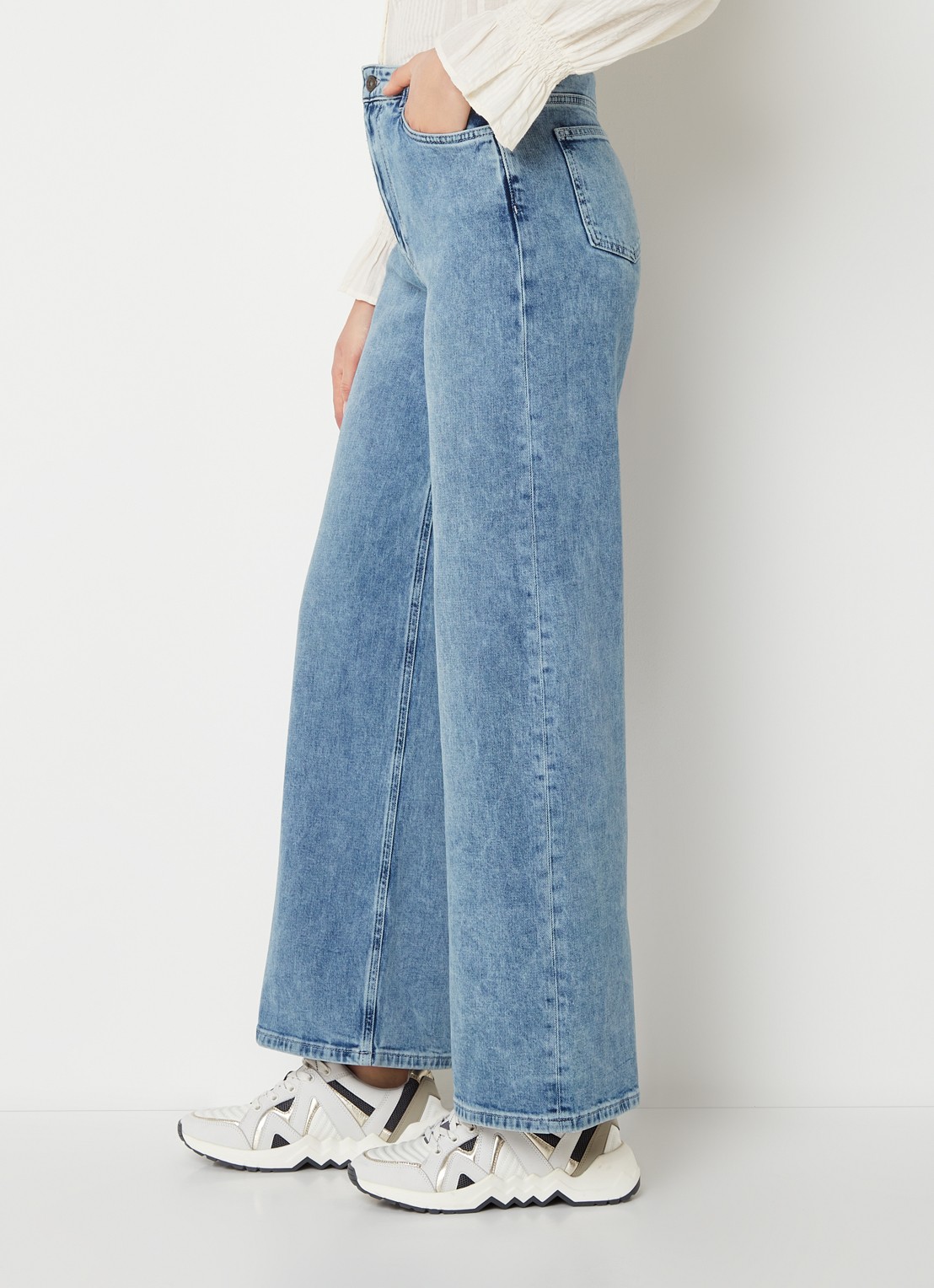 by-bar Lina MJ high waist wide leg jeans met steekzakken - detail 5 indigo
