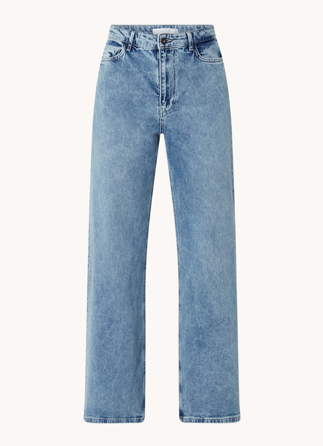 by-bar Lina MJ high waist wide leg jeans met steekzakken - voorkant indigo