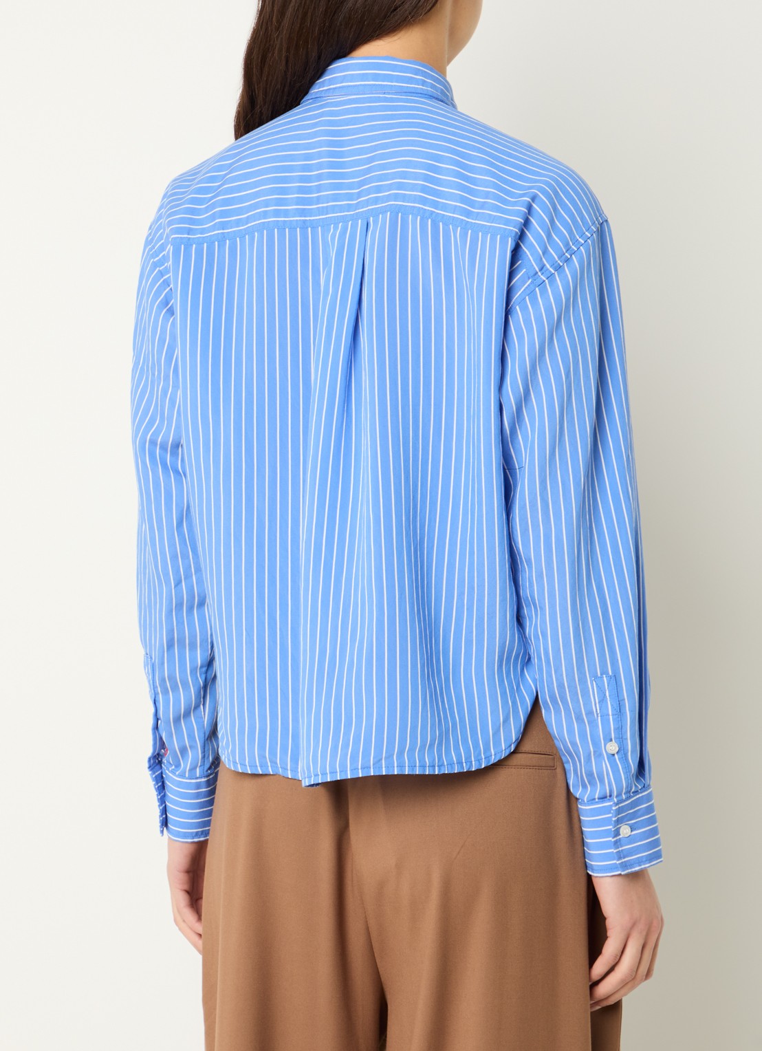 by-bar Lise blouse met streepprint - achterkant 4 blauw