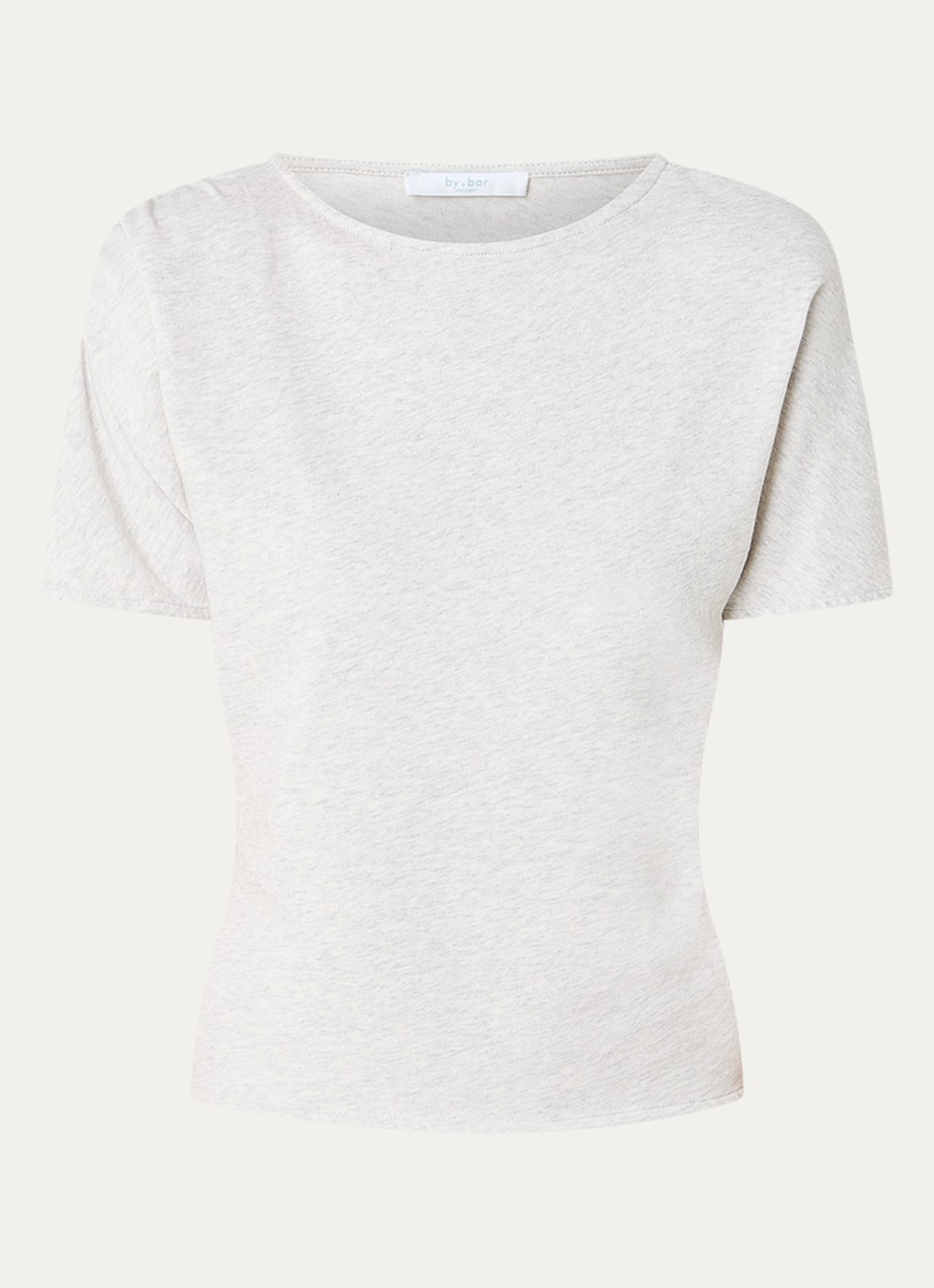 by-bar Lola Heavy Flame fijngebreide top met asymmetrisch detail - voorkant 3 grijsmele
