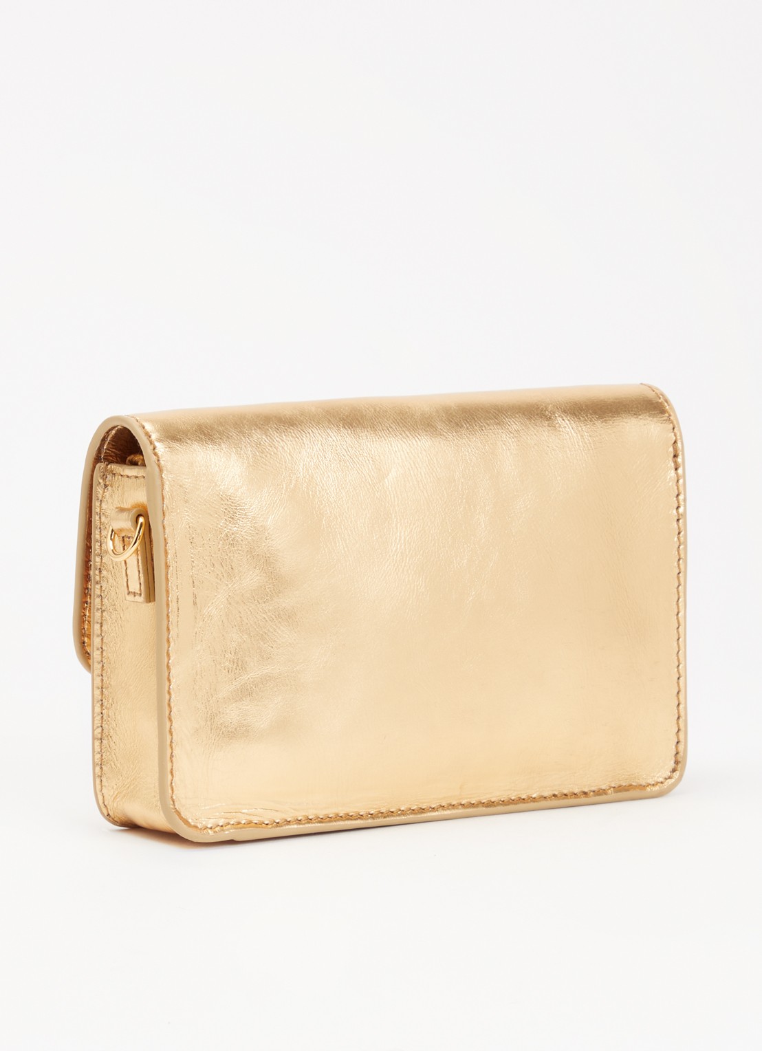 by-bar Loua crossbodytas met metallic finish - achterkant 4 goud
