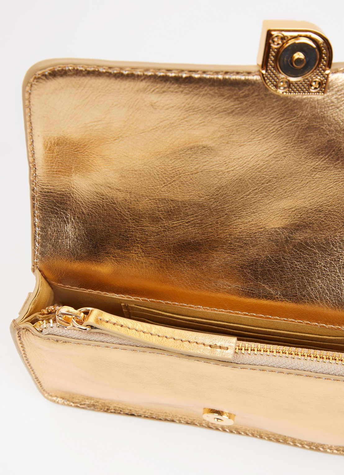 by-bar Loua crossbodytas met metallic finish - detail 2 goud