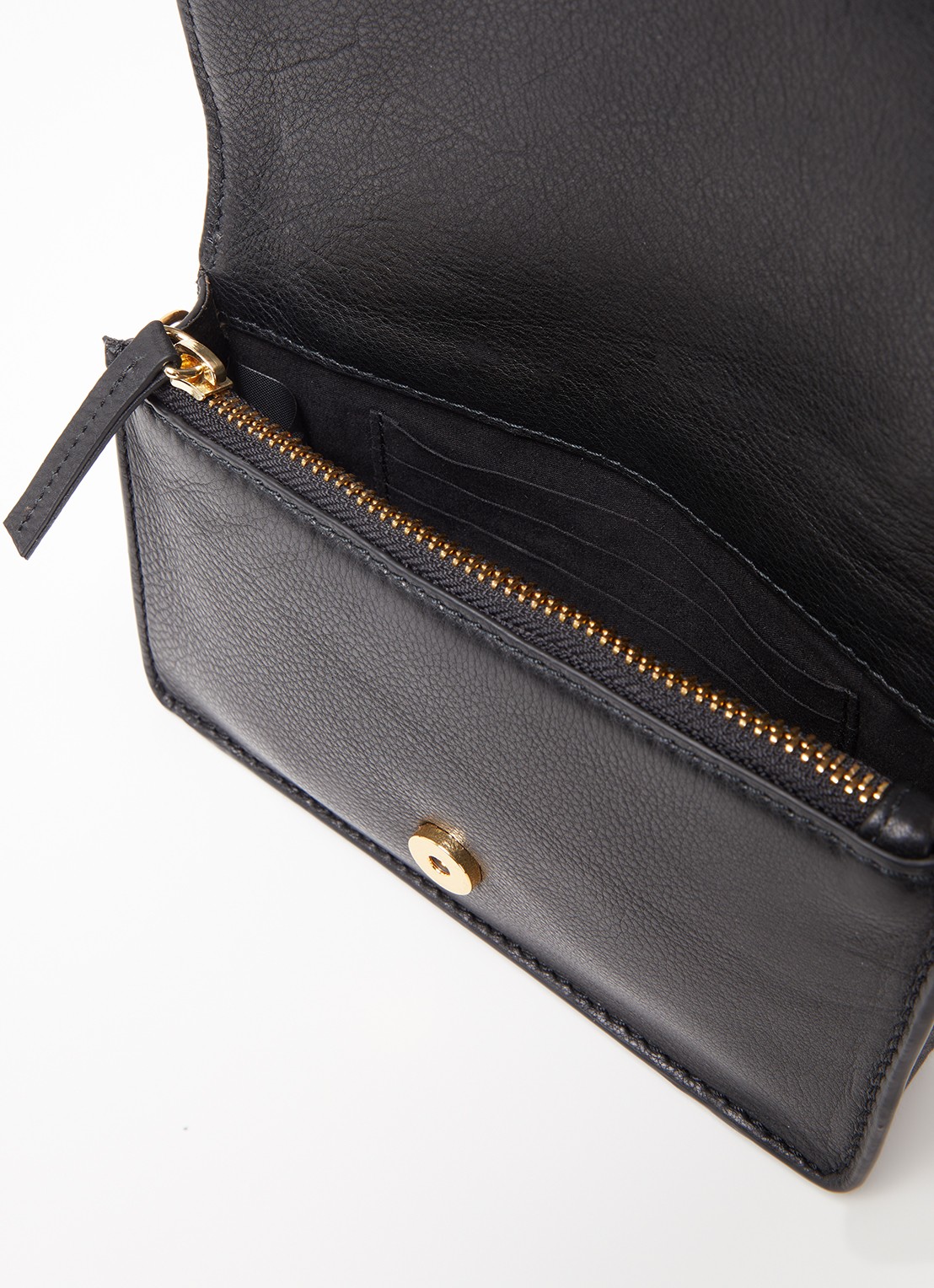 by-bar Loua crossbodytas van leer - detail 2 zwart