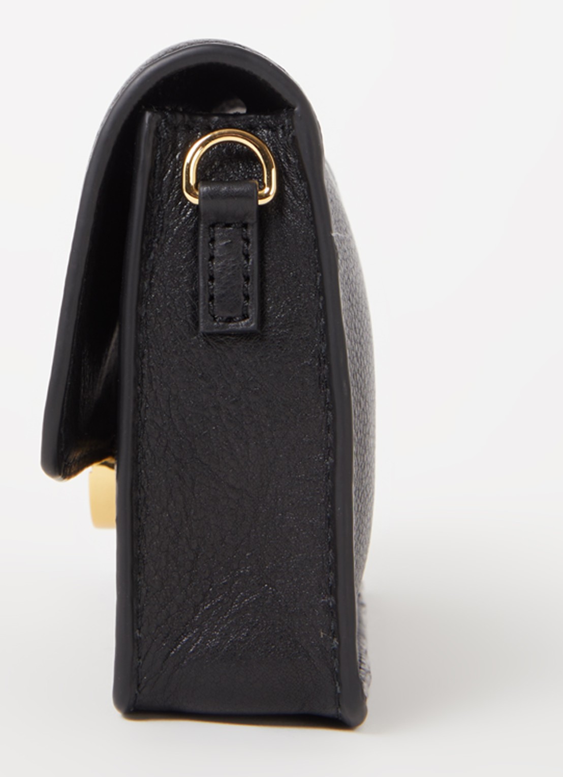 by-bar Loua crossbodytas van leer - detail 3 zwart