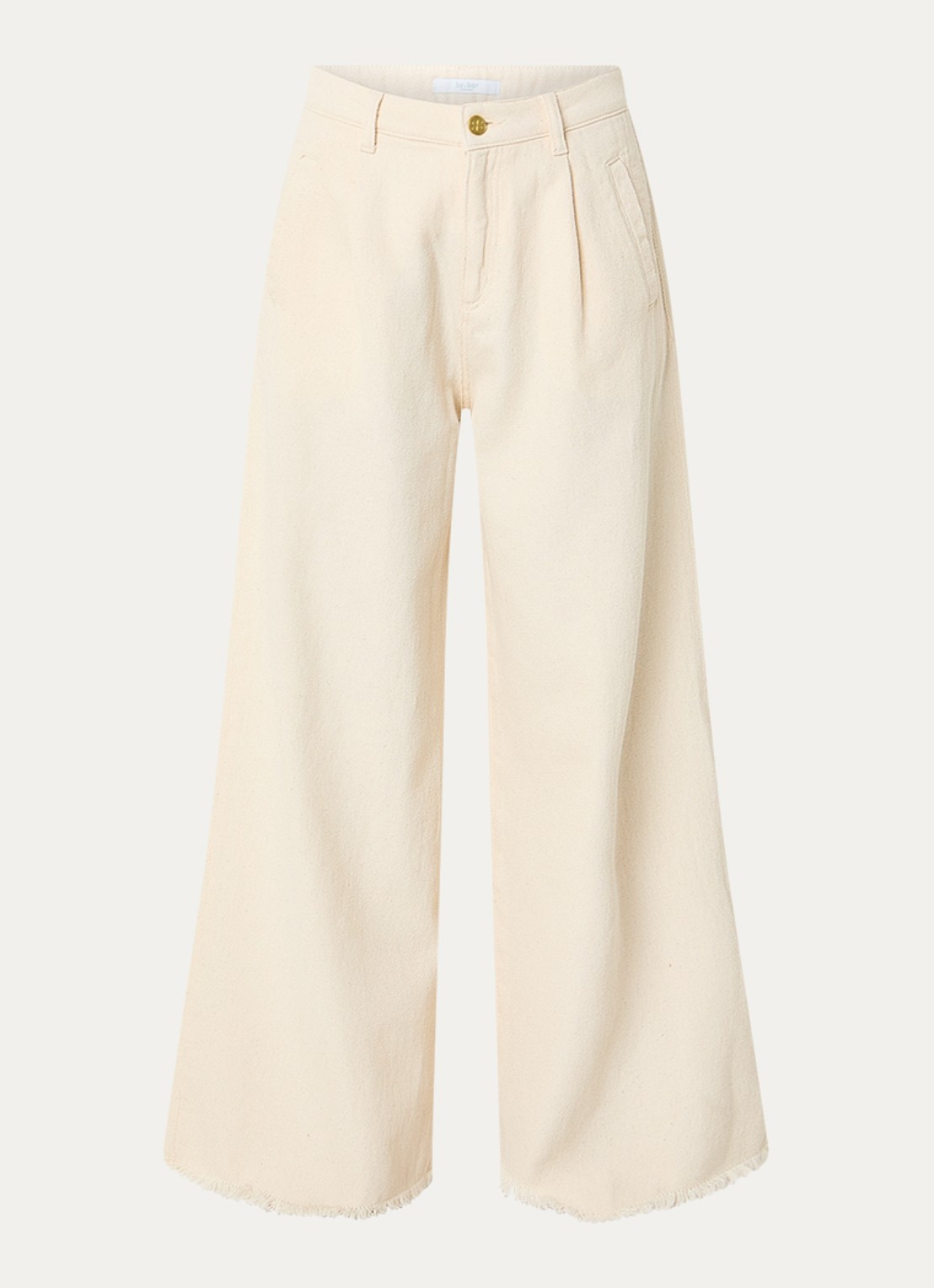 by-bar Lux high waist wide leg jeans met gekleurde wassing - voorkant 2 creme