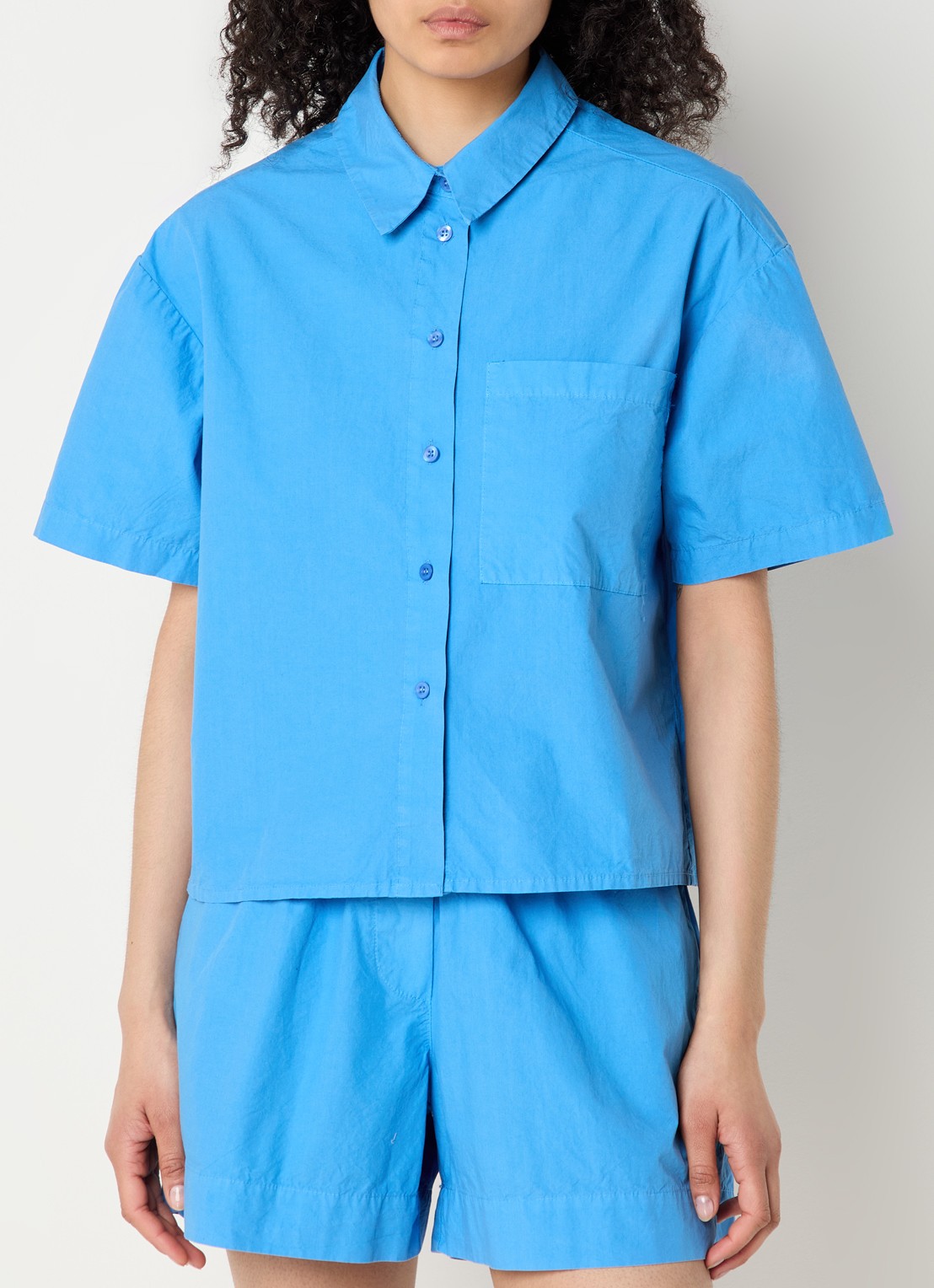 by-bar Mara blouse met borstzak - detail 4 blauw