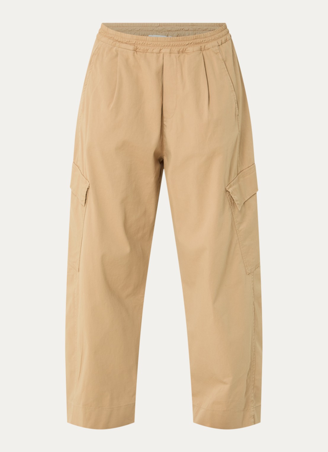 by-bar Matcha high waist tapered fit cargobroek met klepzakken - voorkant 2 camel