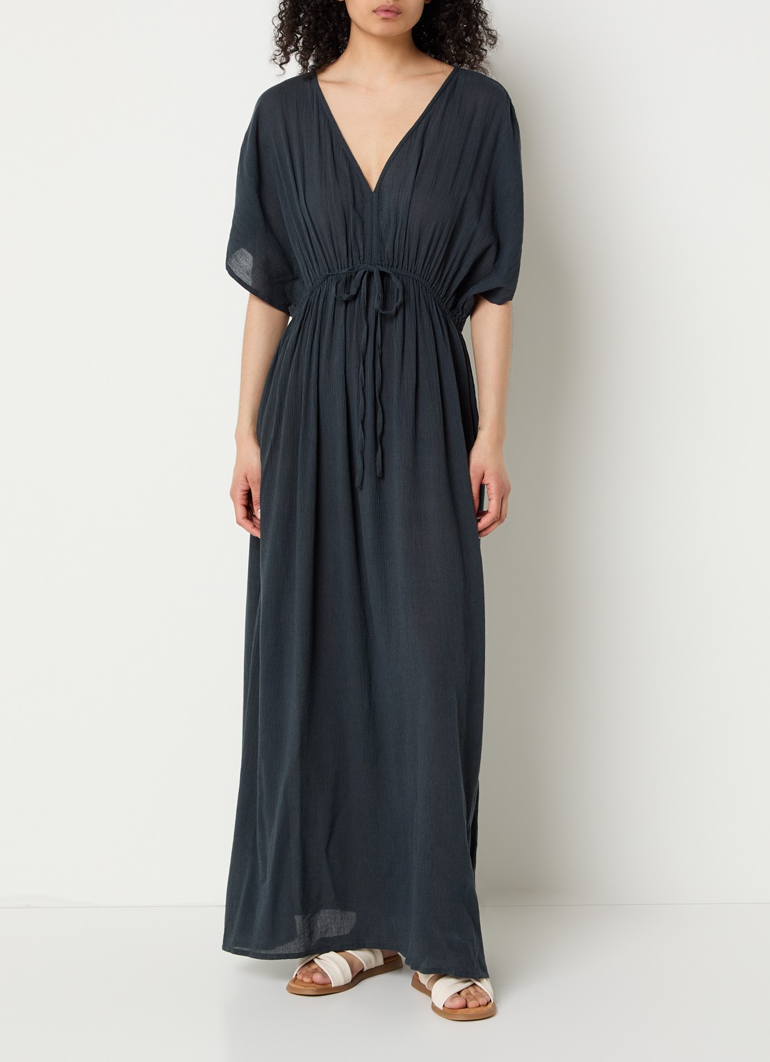 by-bar Maxi tuniekjurk met V-hals - detail 3 middengrijs