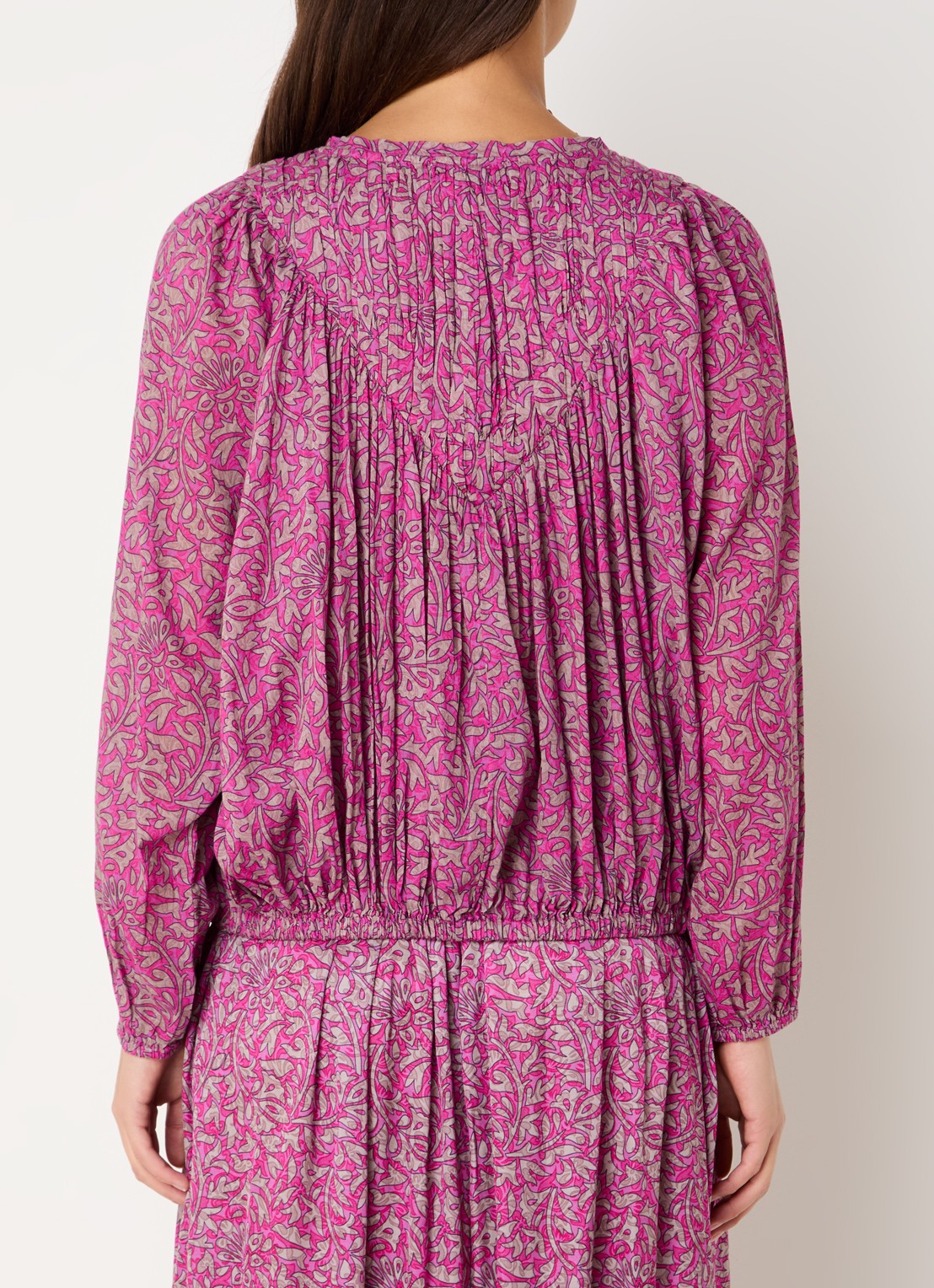 by-bar Mint tuniek met print - achterkant 5 donkerroze
