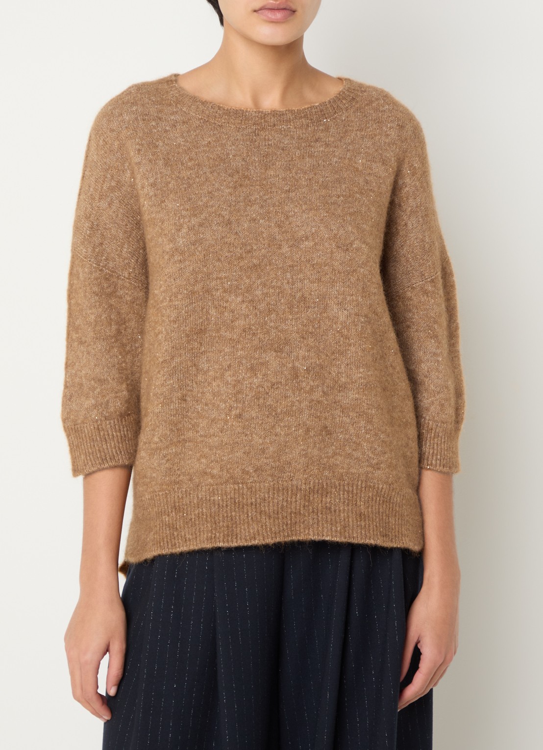 by-bar Molly Sparkle pullover in alpacawolblend met lurex   - detail 3 camel