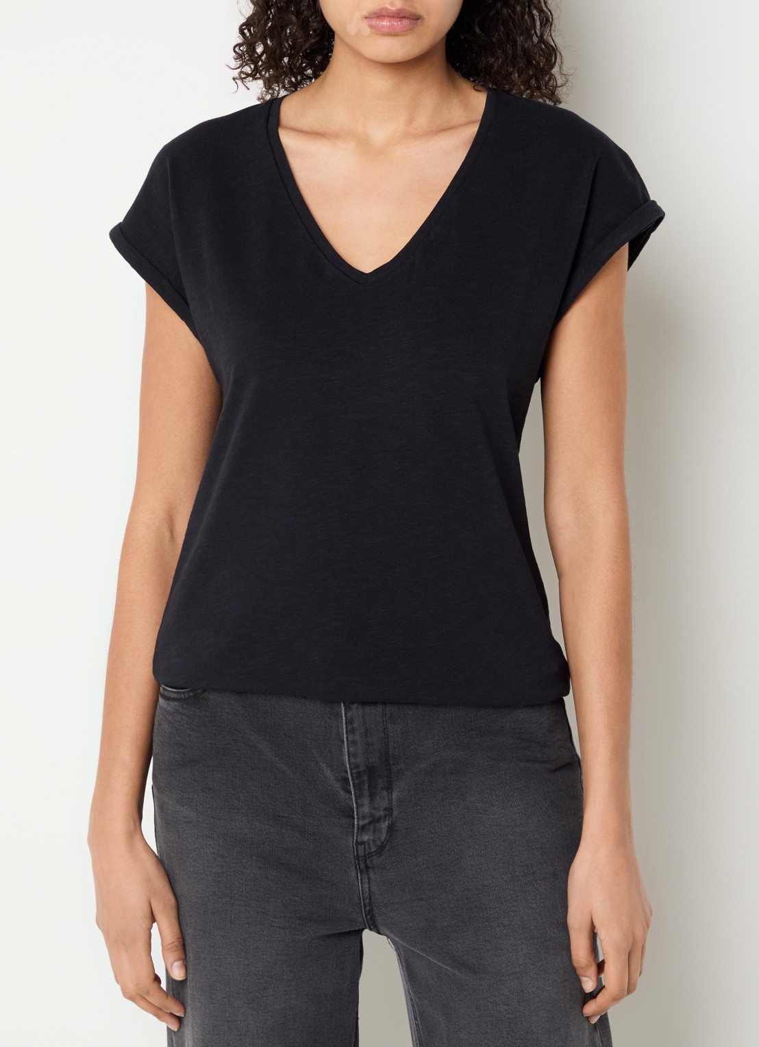 by-bar Momi T-shirt van  katoen - detail 2 zwart