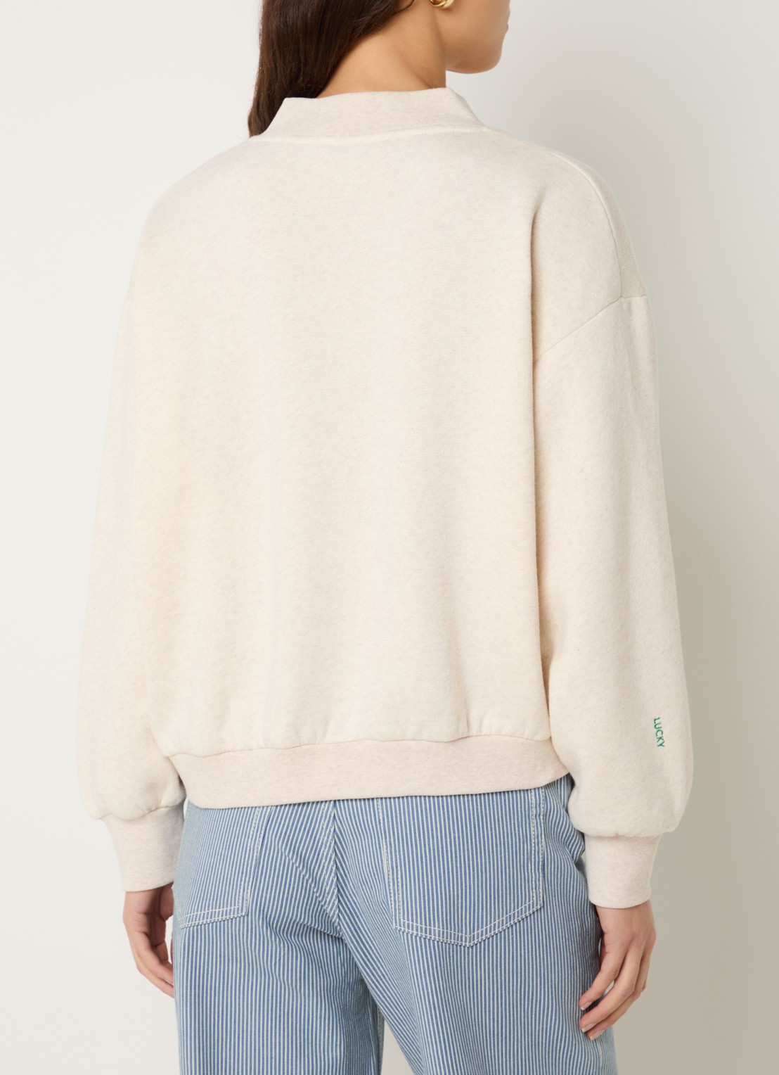 by-bar Momo sweater met V-hals - achterkant 4 creme