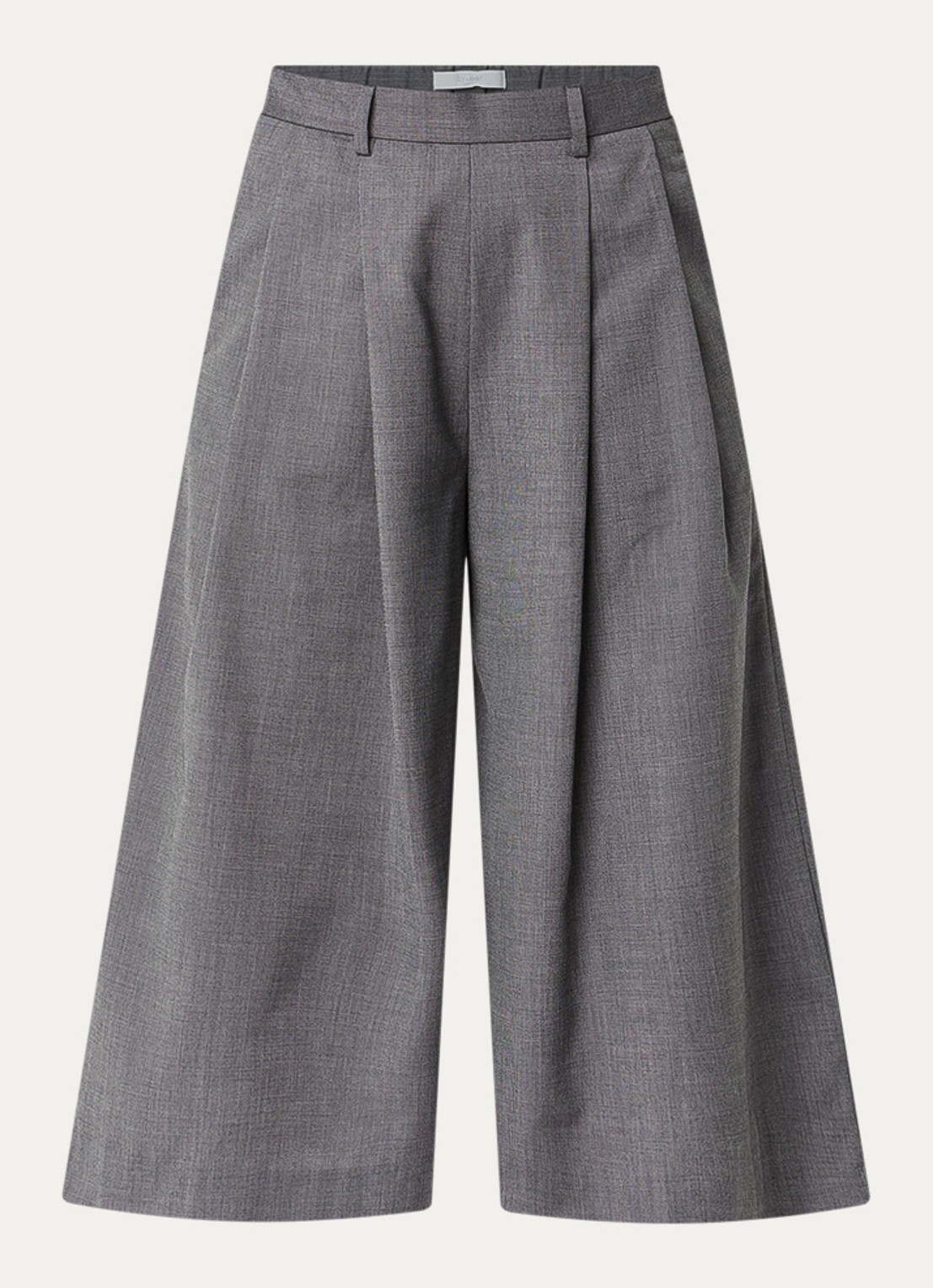by-bar Mowi high waist wide fit broek met steekzakken - voorkant 3 donkergrijs