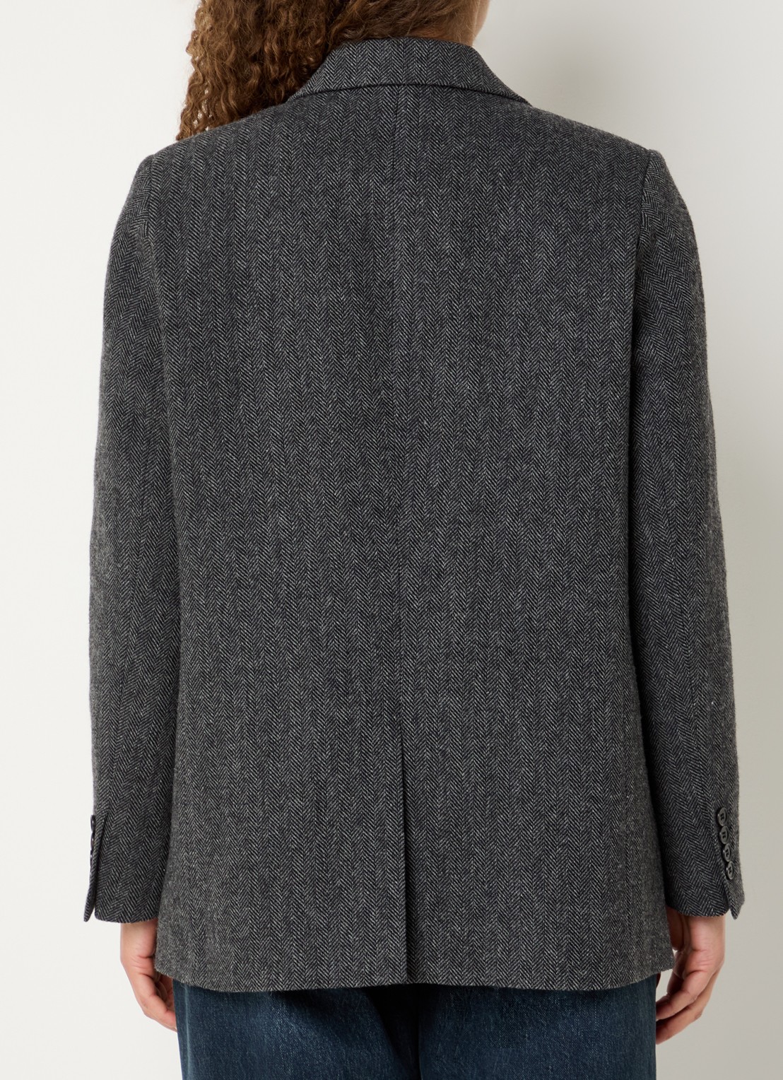 by-bar Nes blazer met klepzakken en schoudervulling - achterkant 4 grijsmele
