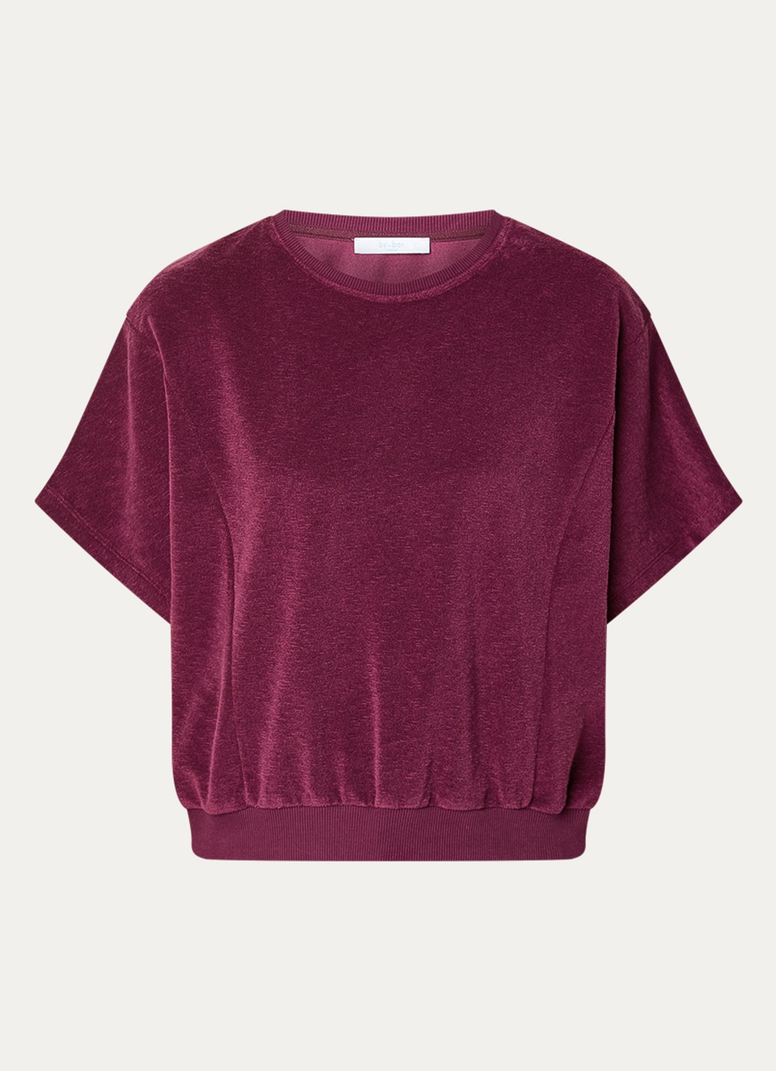 by-bar Nuki Slob top van badstof - voorkant 2 aubergine