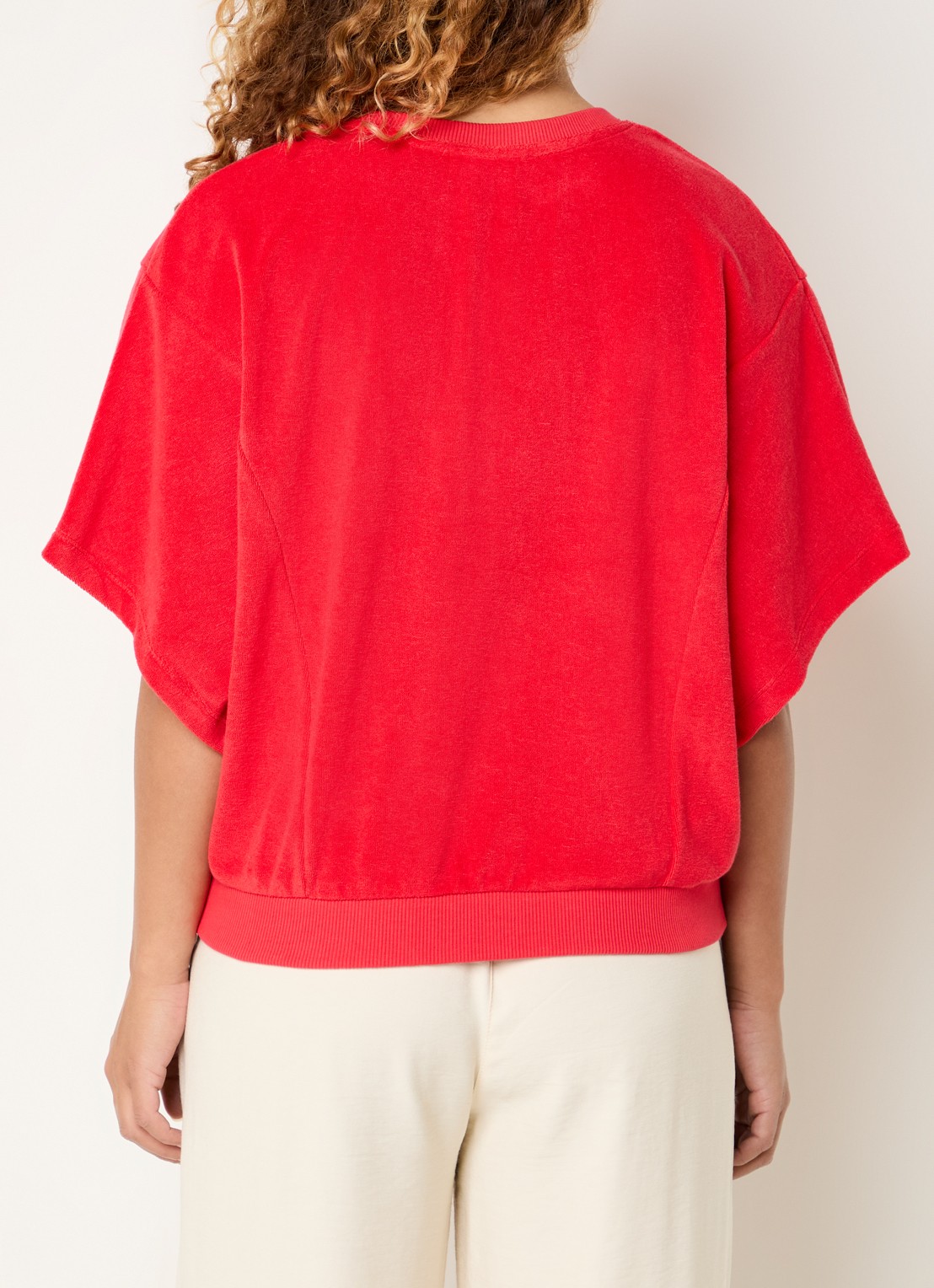 by-bar Nuki top van badstof - achterkant 4 rood