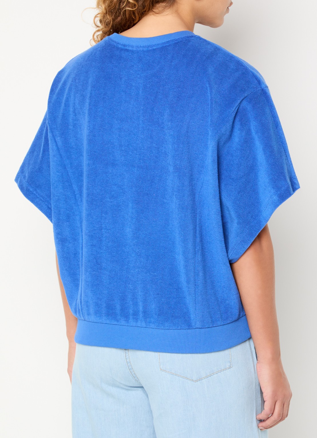 by-bar Nuki top van badstof - achterkant blauw