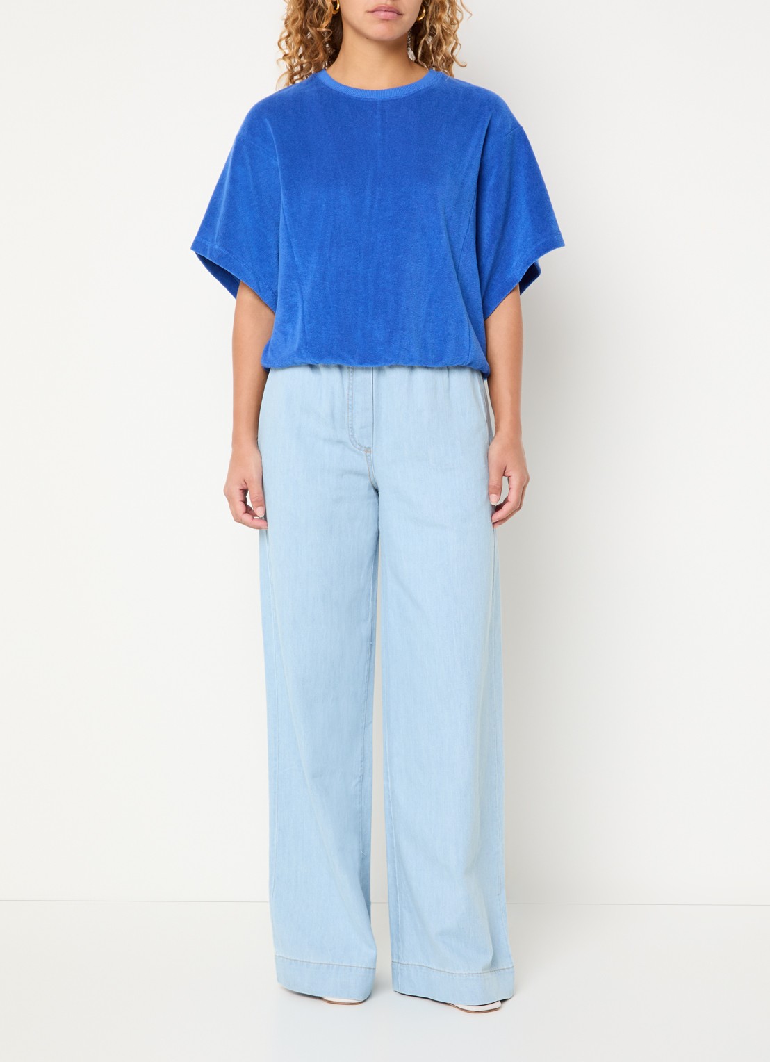 by-bar Nuki top van badstof - voorkant 4 blauw