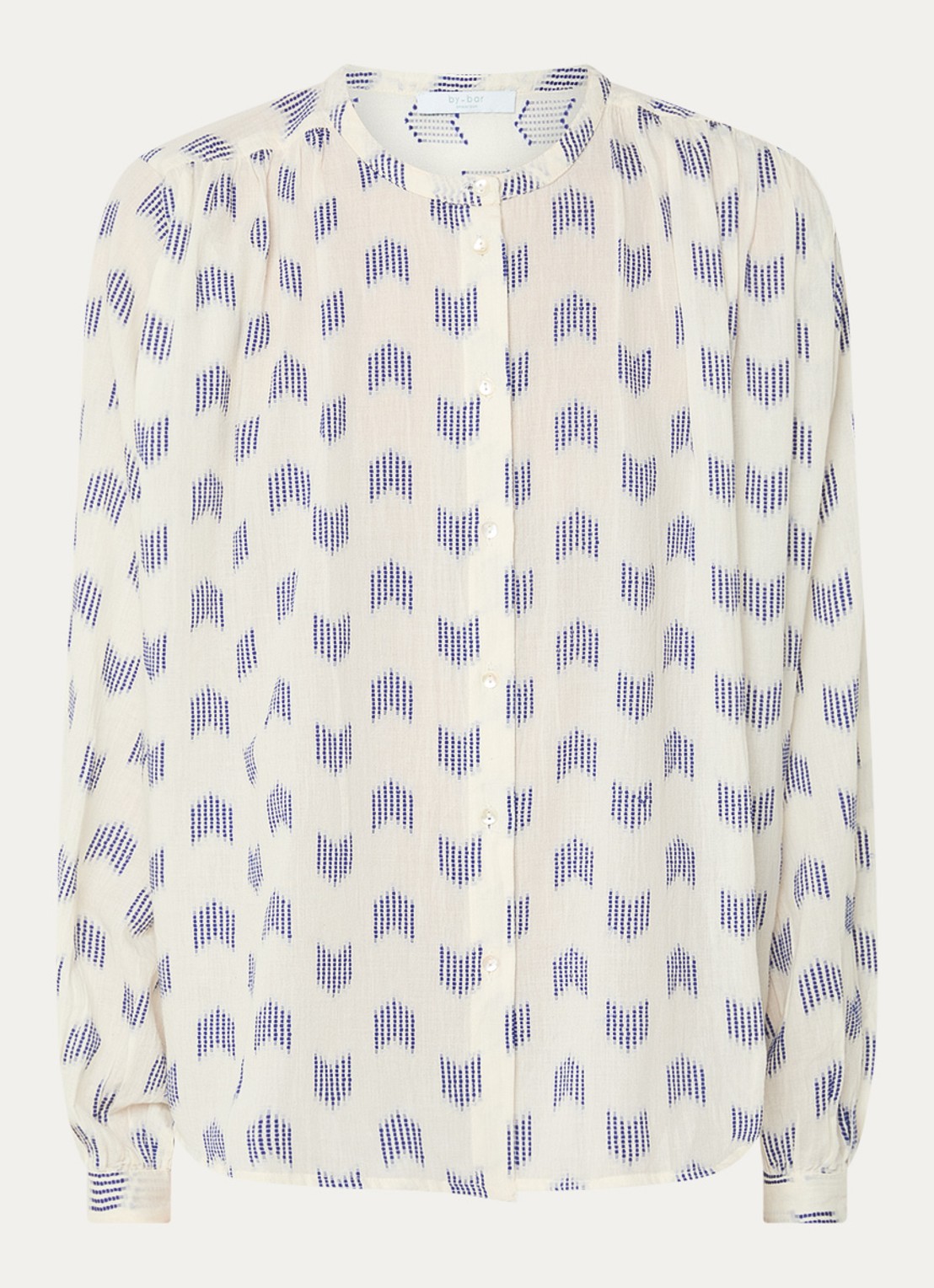 by-bar Nyka blouse met print - voorkant 2 gebroken wit