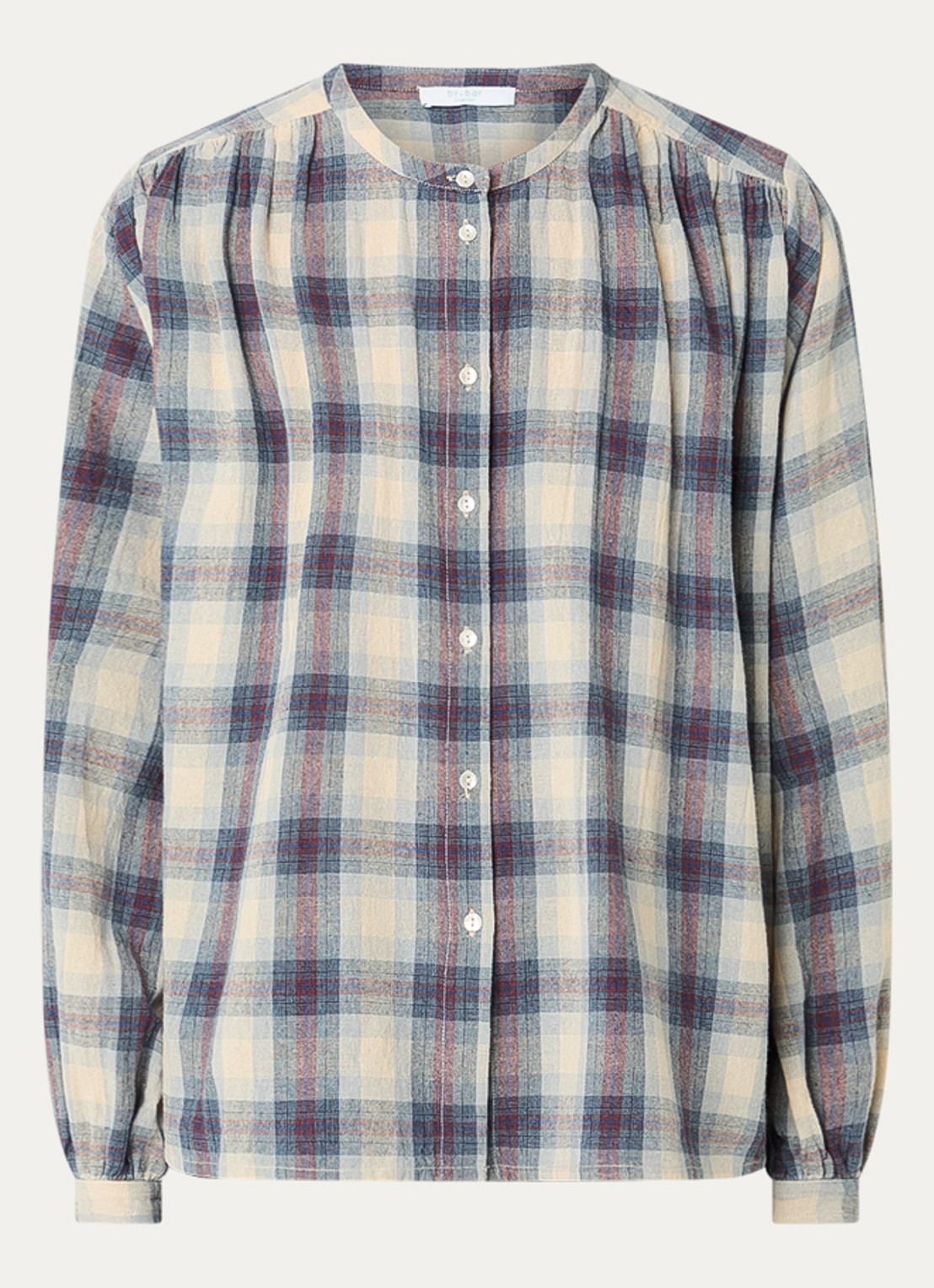 by-bar Nyka blouse met ruitdessin - voorkant 3 donkerblauw