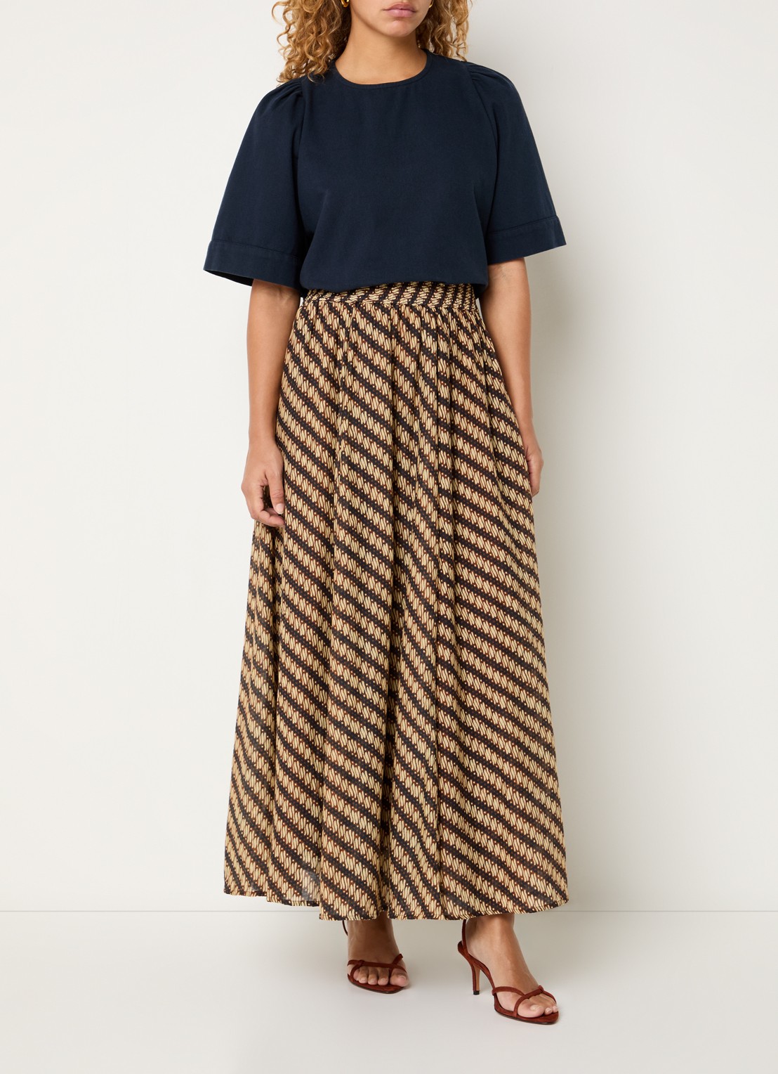by-bar Olivia tuniek met pofmouw - voorkant 4 indigo