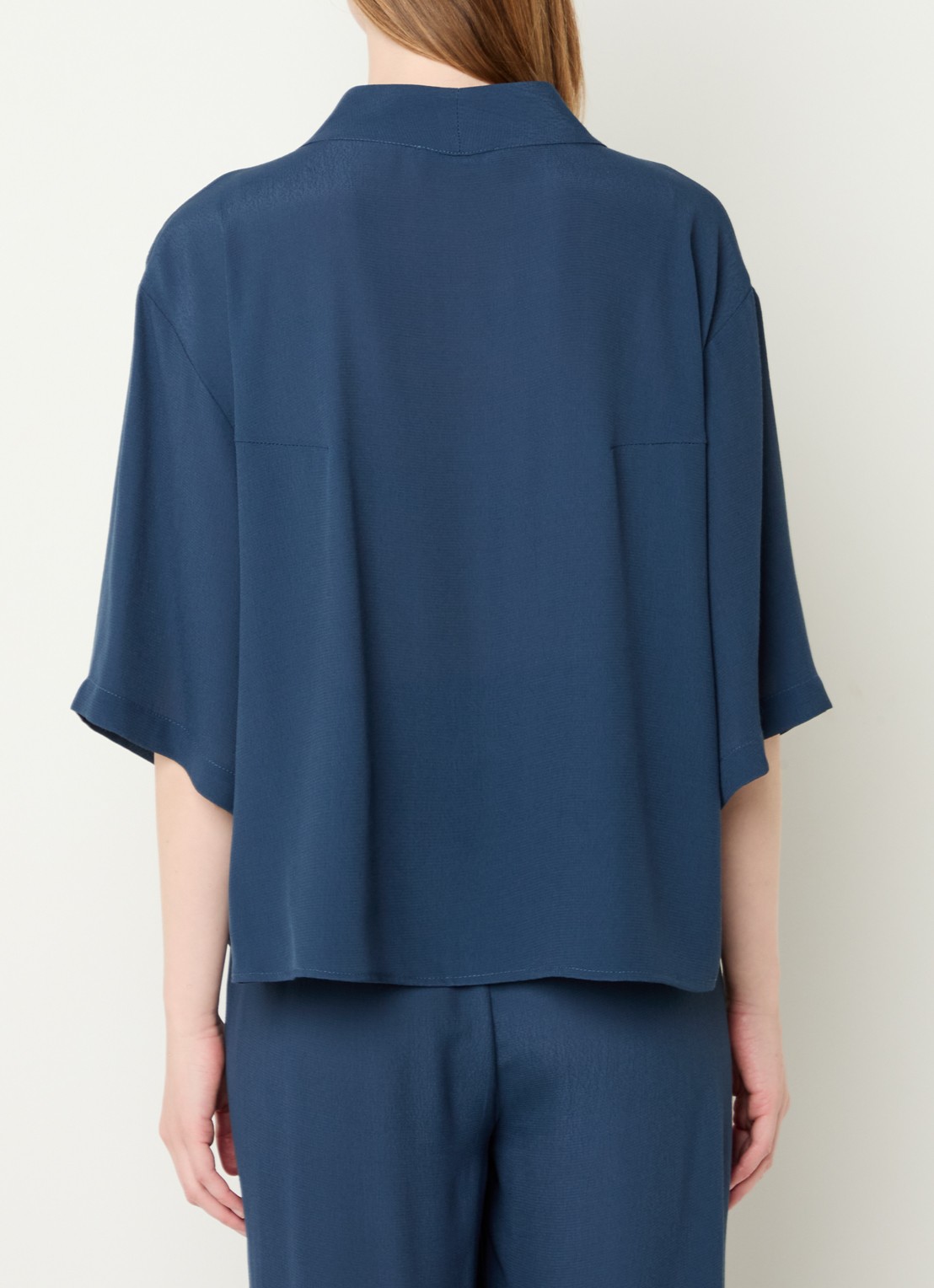 by-bar Owen tuniek van crêpe - achterkant indigo