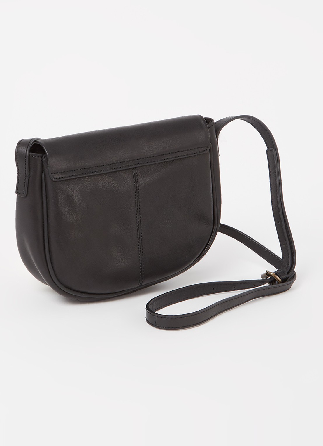 by-bar Paris crossbodytas van leer - achterkant zwart