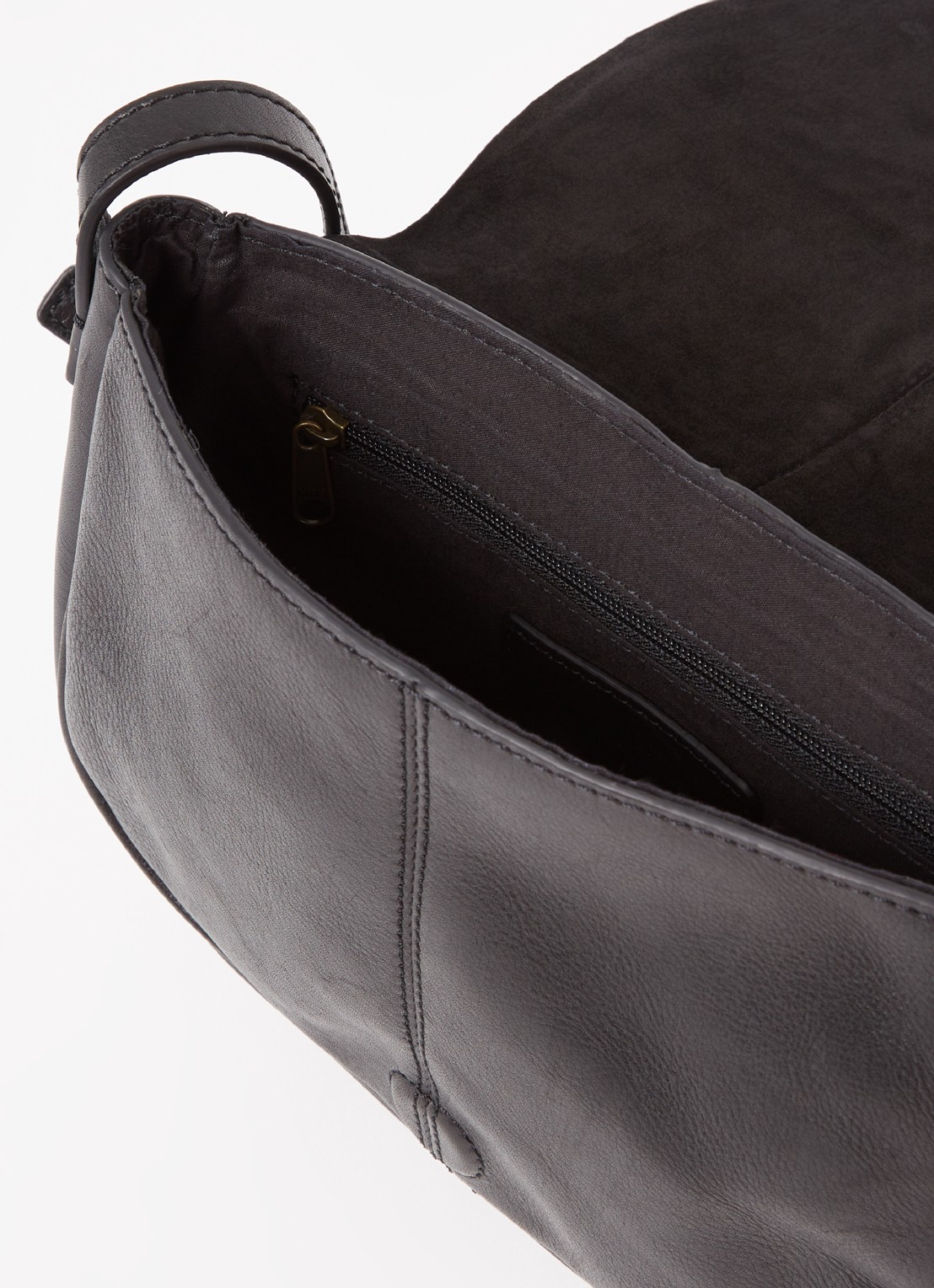 by-bar Paris crossbodytas van leer - detail 4 zwart