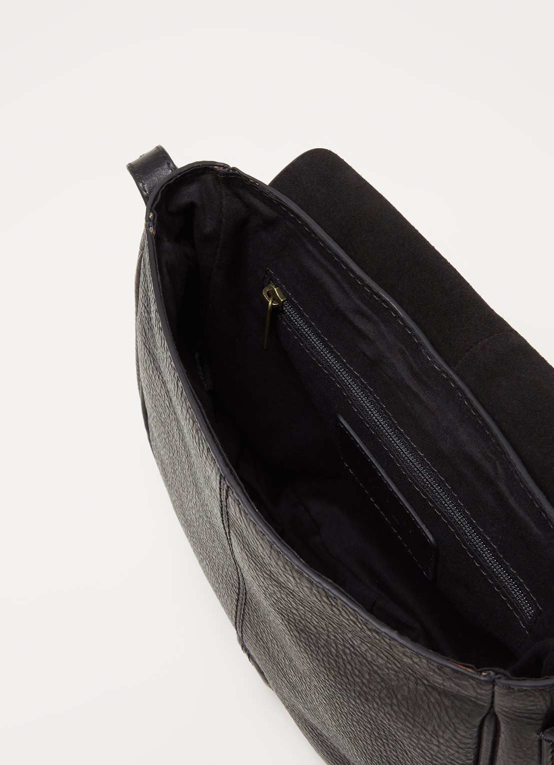 by-bar Paris crossbodytas van leer - detail 3 zwart