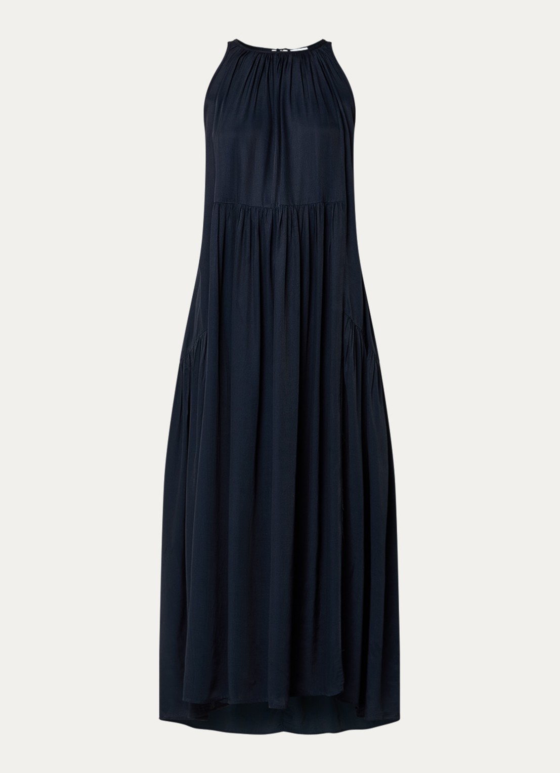 by-bar Peggy maxi jurk met steekzakken - voorkant 2 donkerblauw