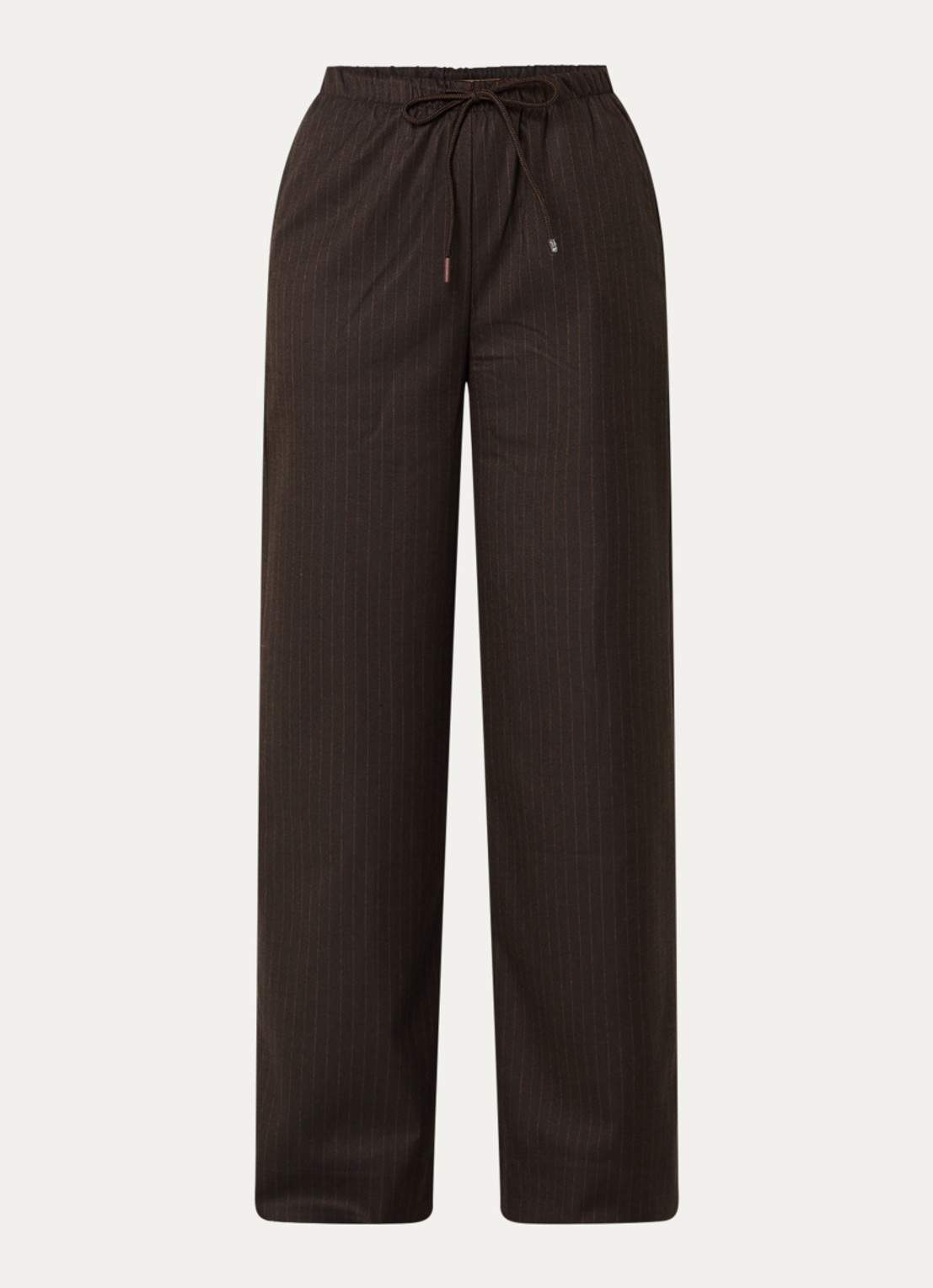 by-bar Pelle high waist wide fit broek met steekzakken - voorkant 3 bruin