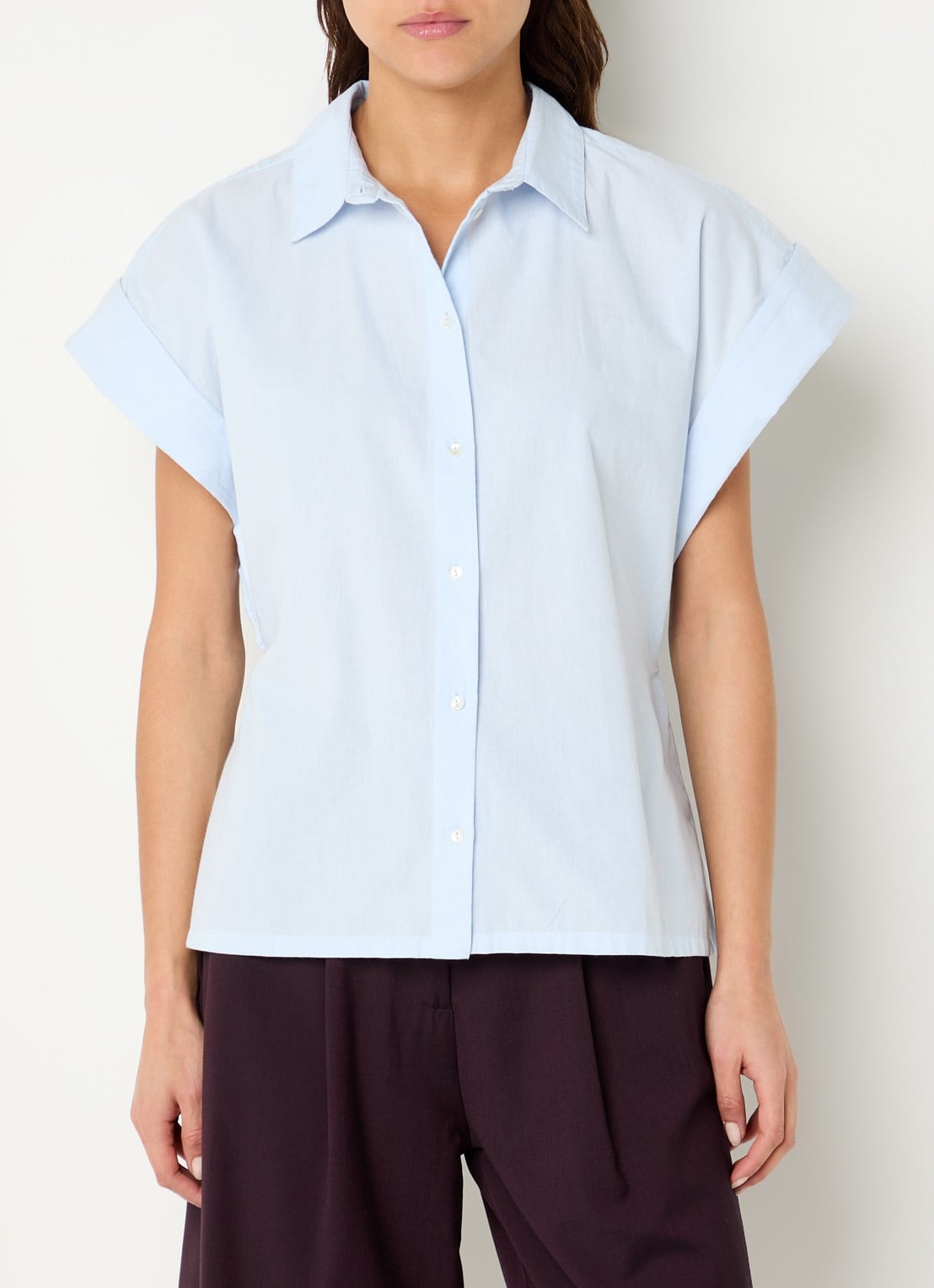 by-bar Pixie blouse met vlindermouw - detail 2 lichtblauw