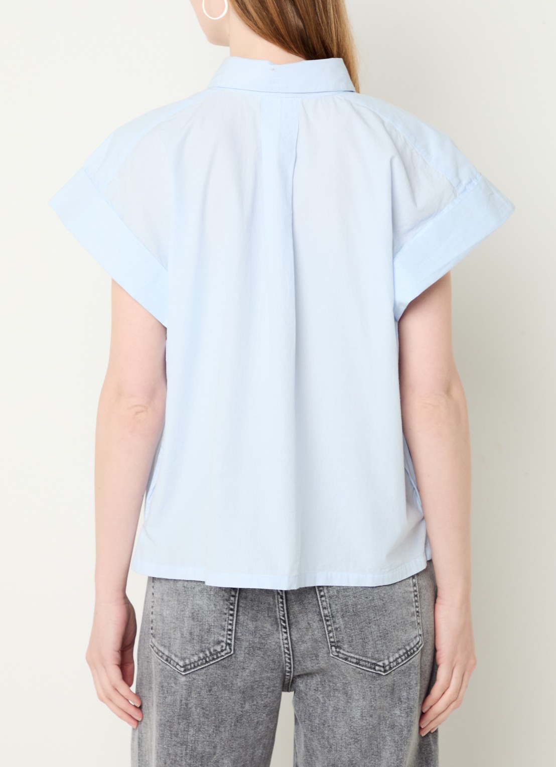 by-bar Pixy blouse met kraag - achterkant lichtblauw