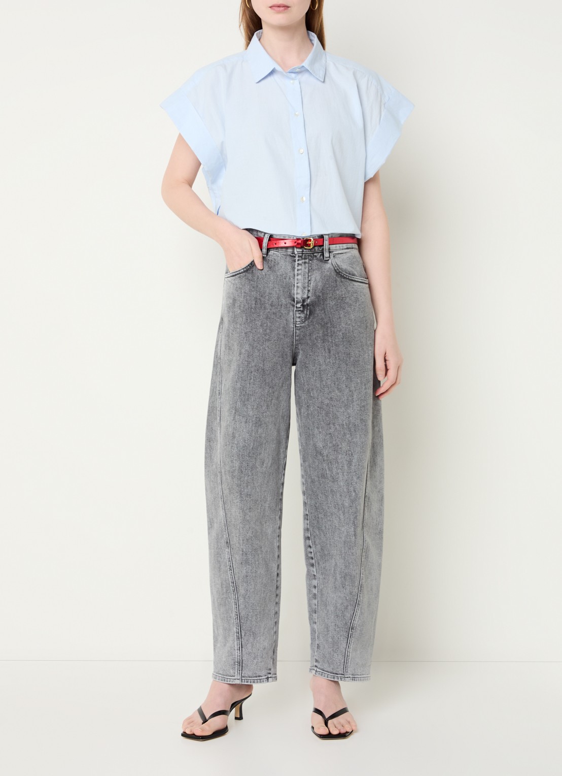 by-bar Pixy blouse met kraag - voorkant 3 lichtblauw
