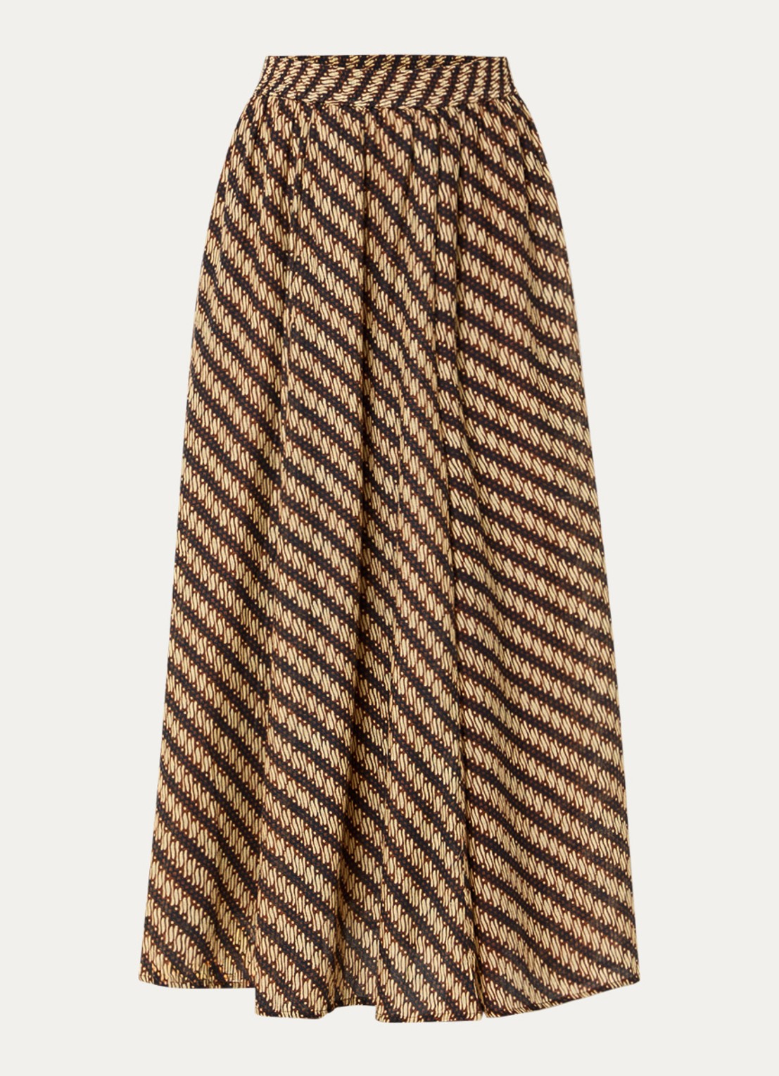 by-bar Ruby midi rok met print - voorkant bruin