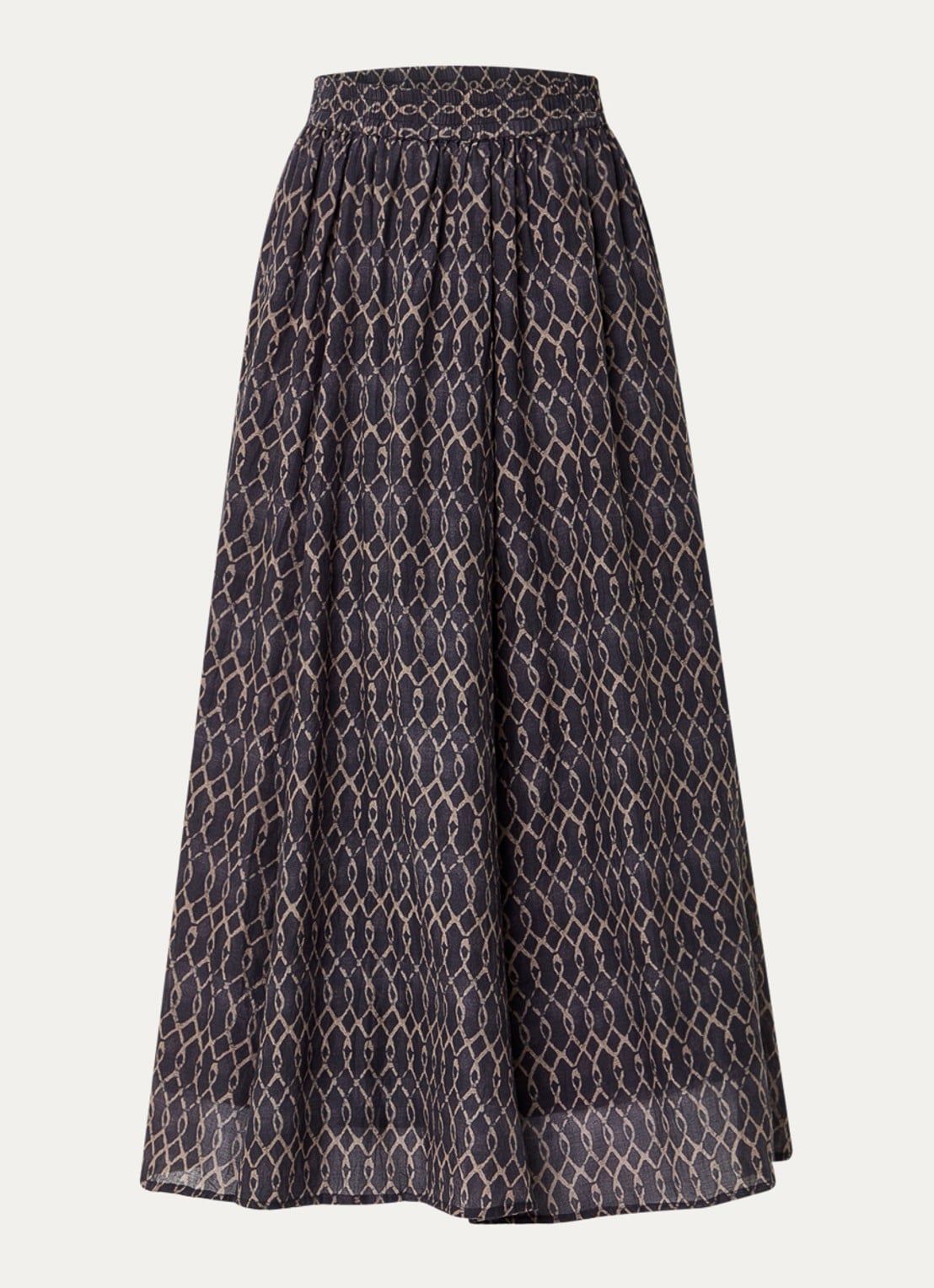 by-bar Ruby midi rok met print - voorkant antraciet