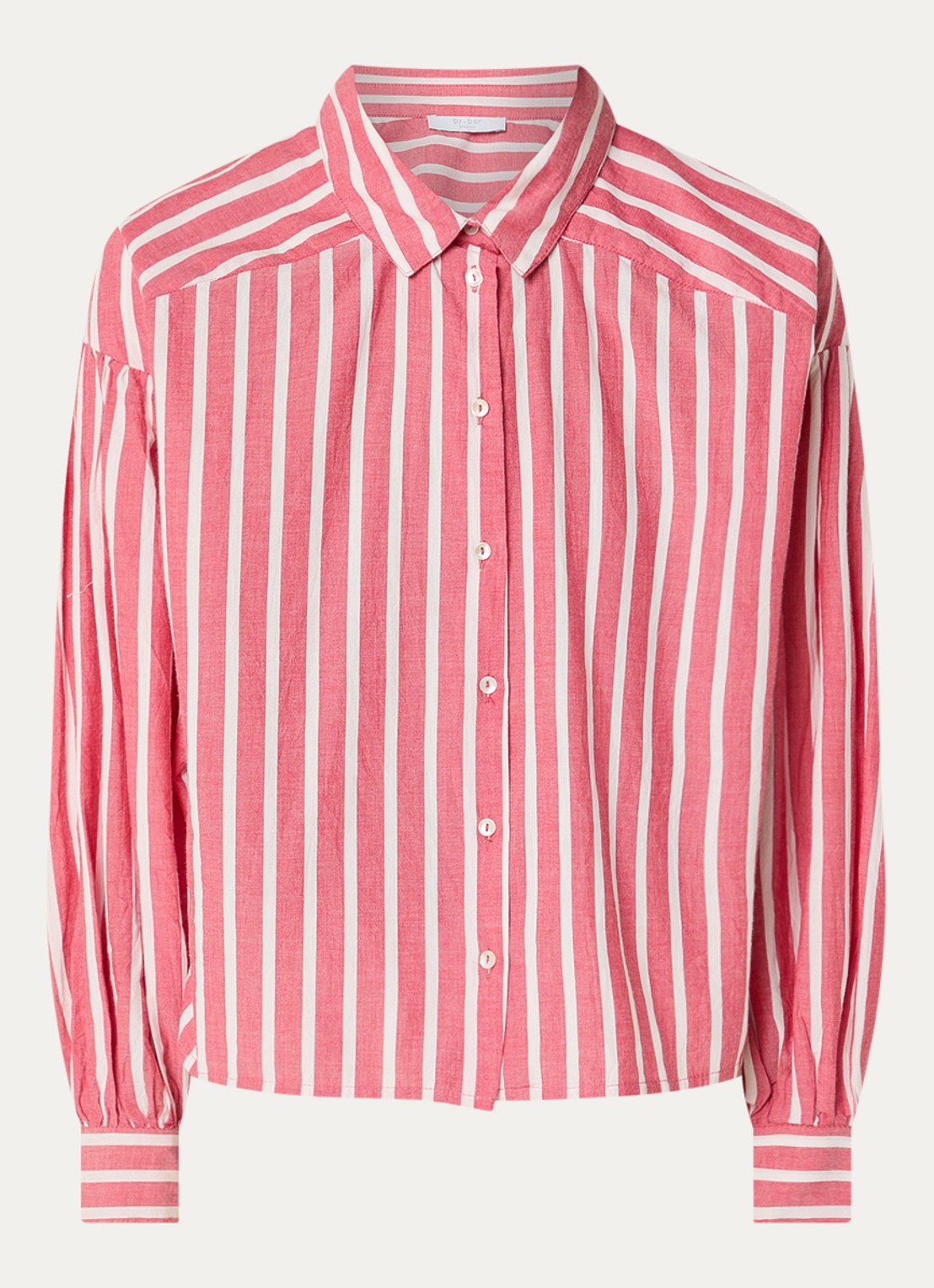 by-bar Sarah blouse met streepprint - voorkant 3 rood