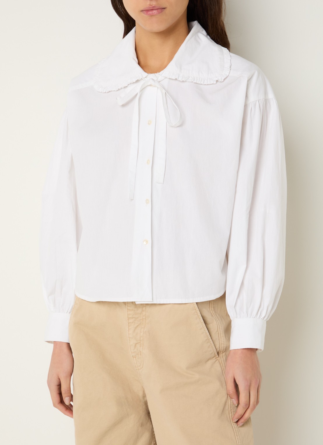 by-bar Semmy blouse met ruches - detail 3 wit