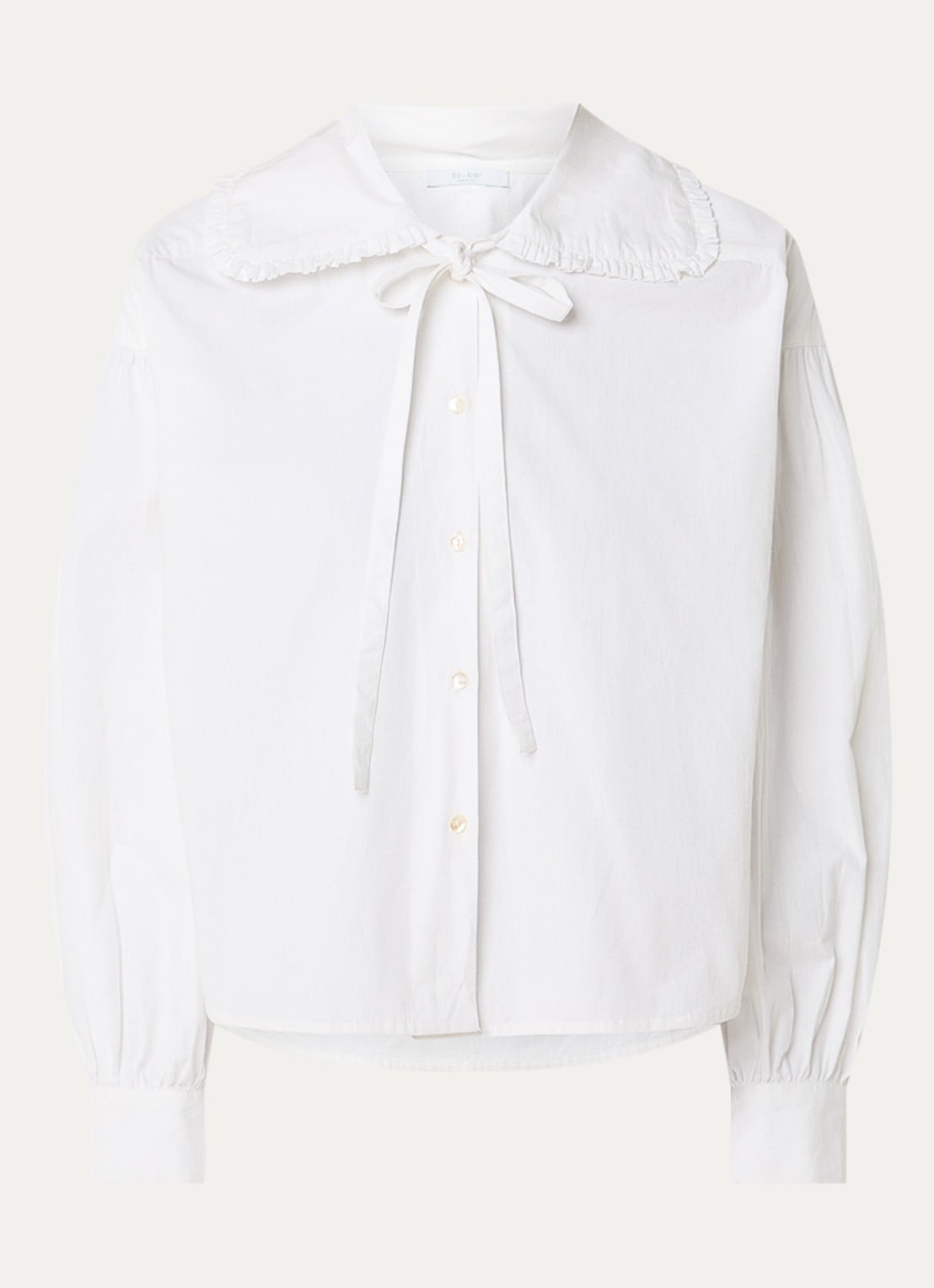 by-bar Semmy blouse met ruches - voorkant wit