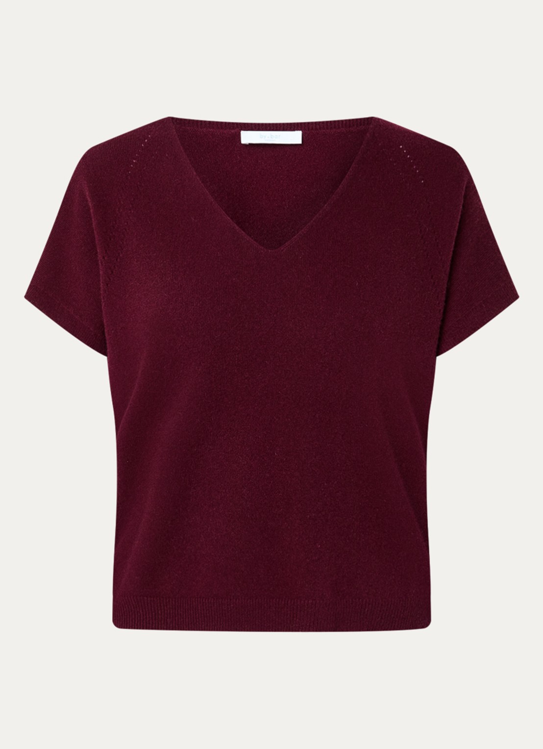 by-bar Sil fijngebreide pullover van merino wol - voorkant bordeauxrood